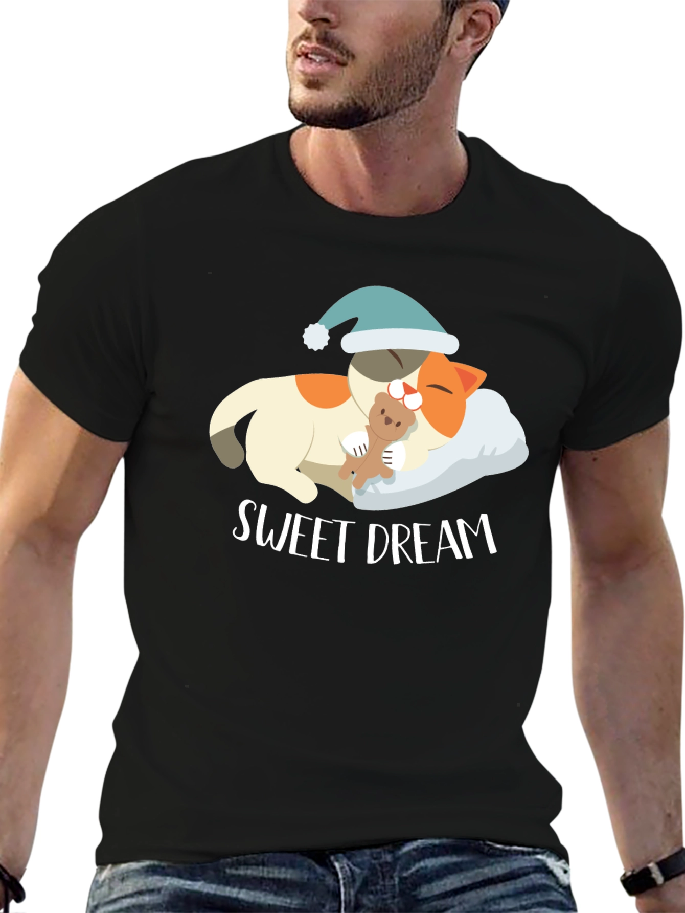 Sweet Dream Cat T-Shirt | Sleepy Animal Tee