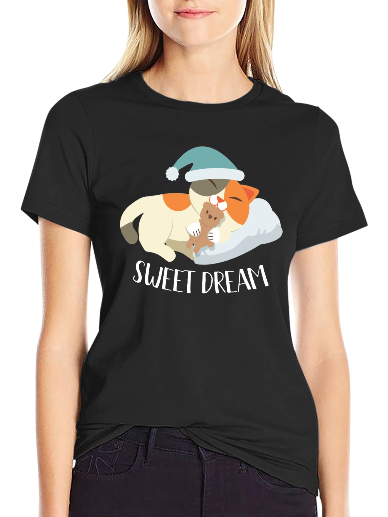 Sweet Dream Cat T-Shirt | Sleepy Animal Tee