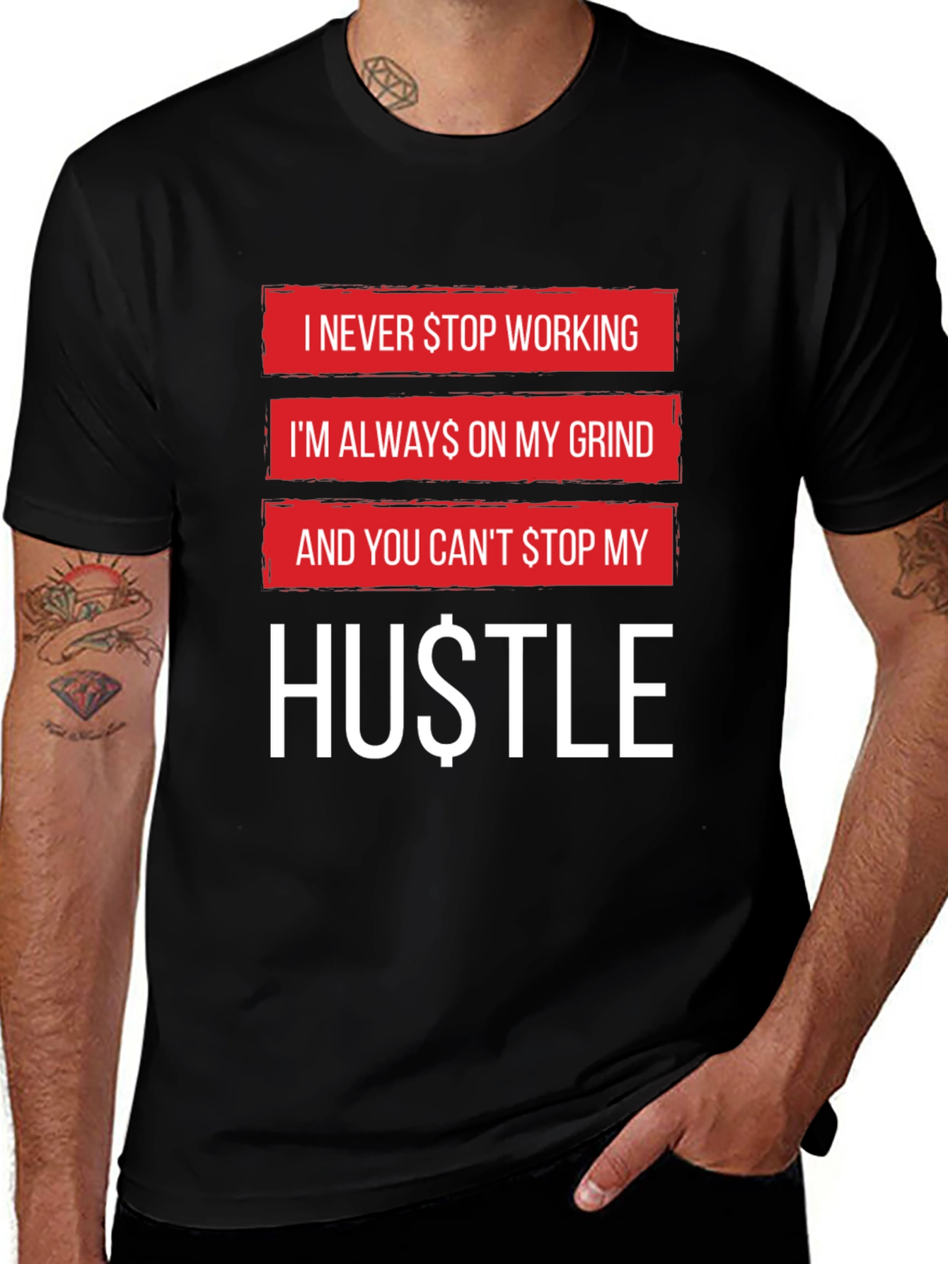 Hustle Graphic Tee - Never Stop Working