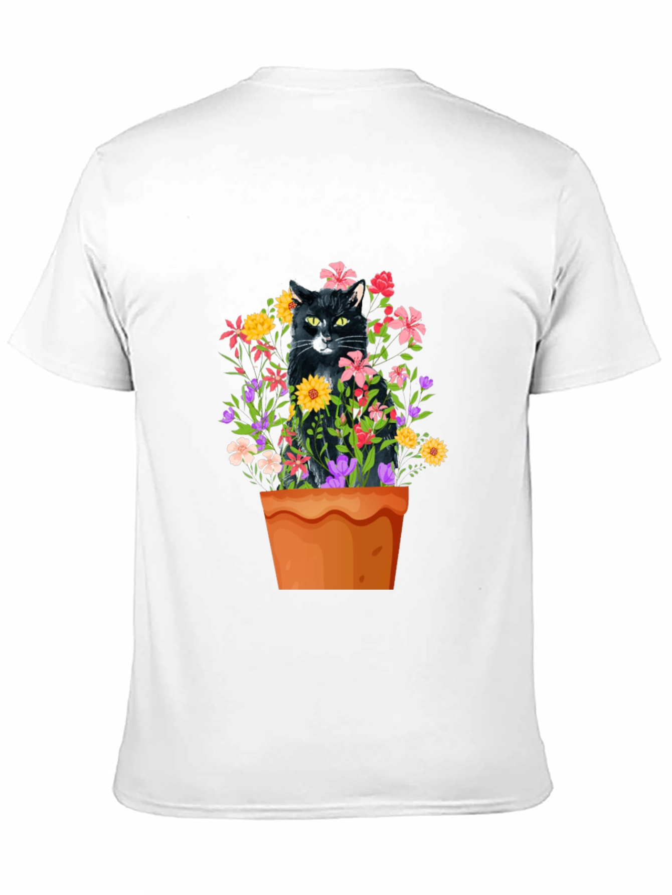 Cat in Flowerpot Graphic Tee