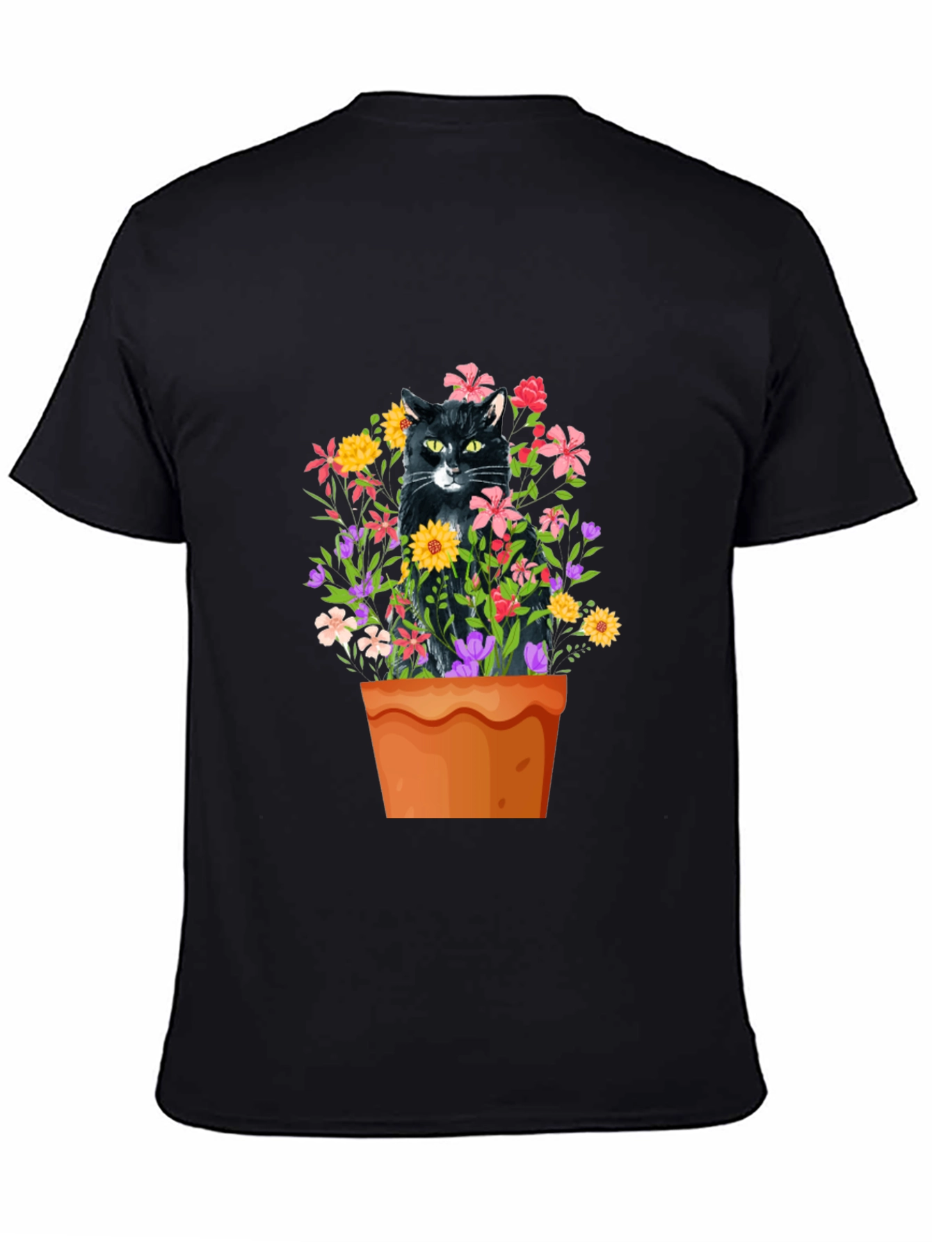 Cat in Flowerpot Graphic Tee