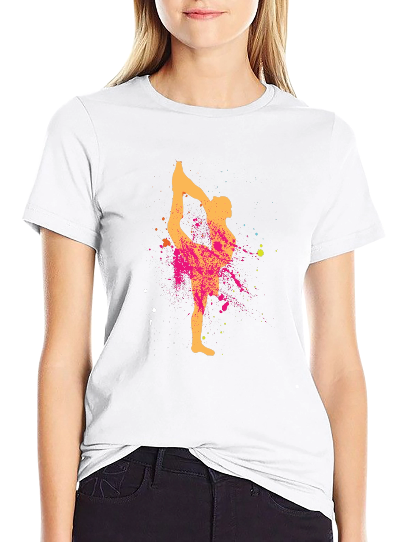 Gymnast Silhouette Mens Graphic T-Shirt