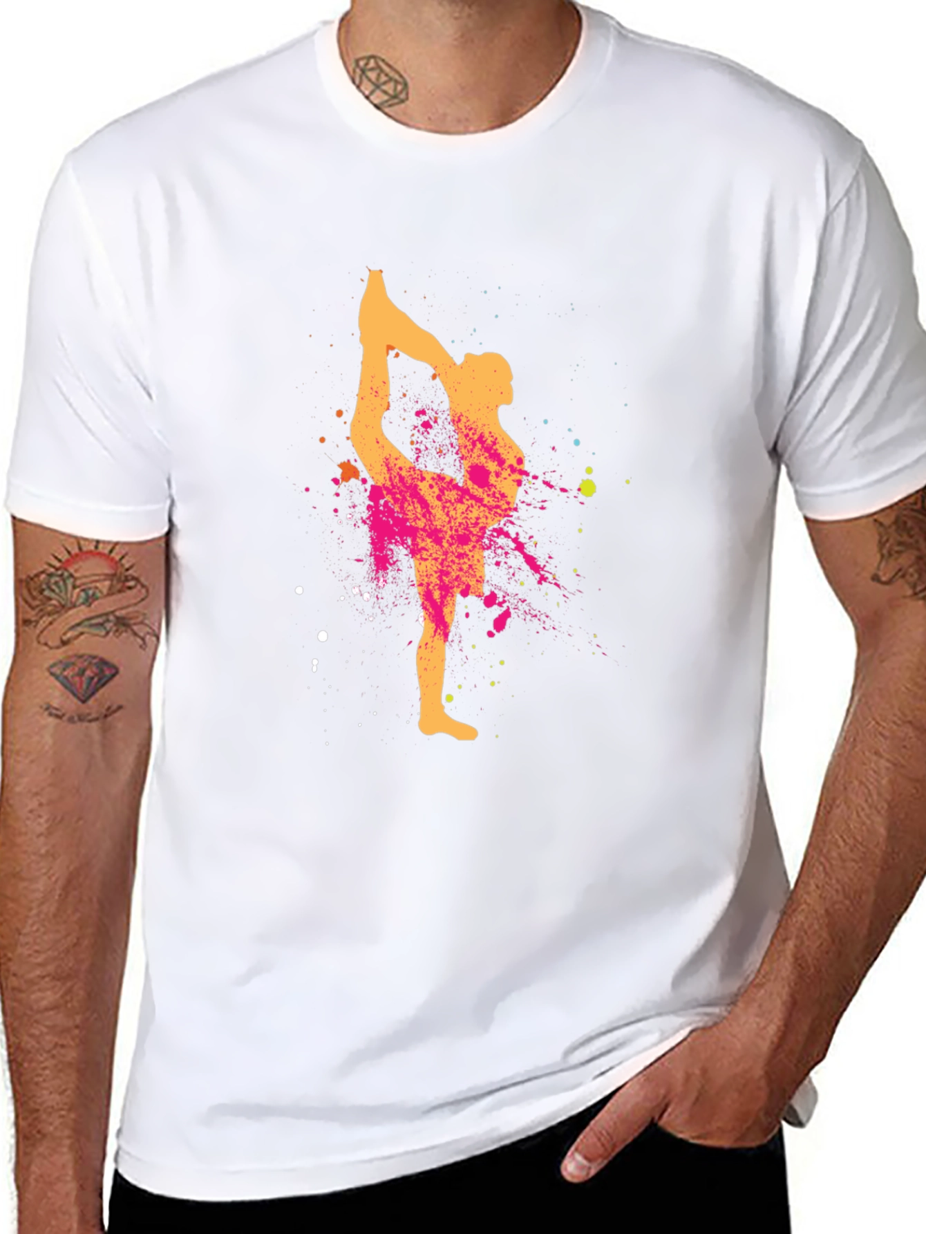 Gymnast Silhouette Mens Graphic T-Shirt