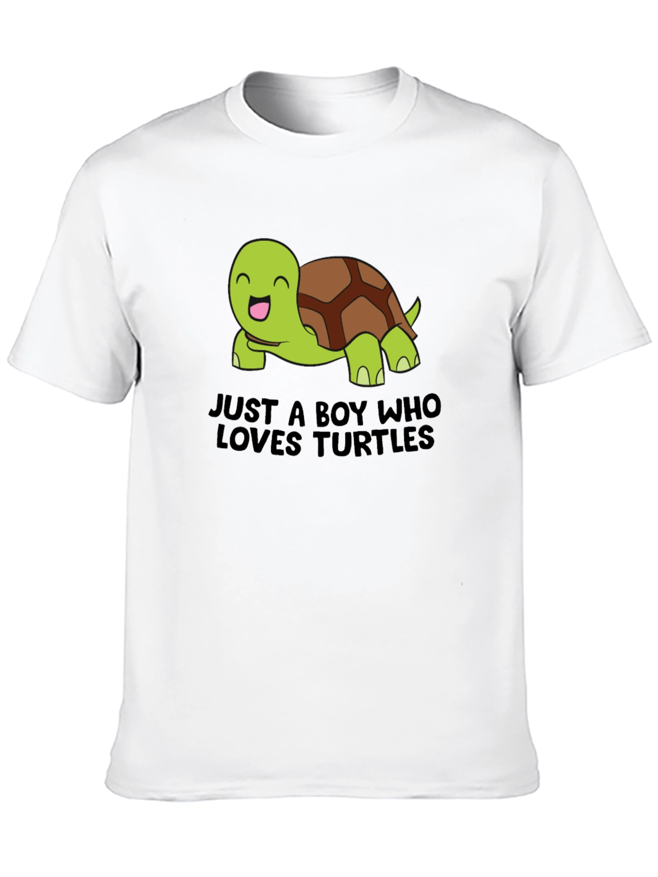Boys Loves Turtles Graphic Tee - Black