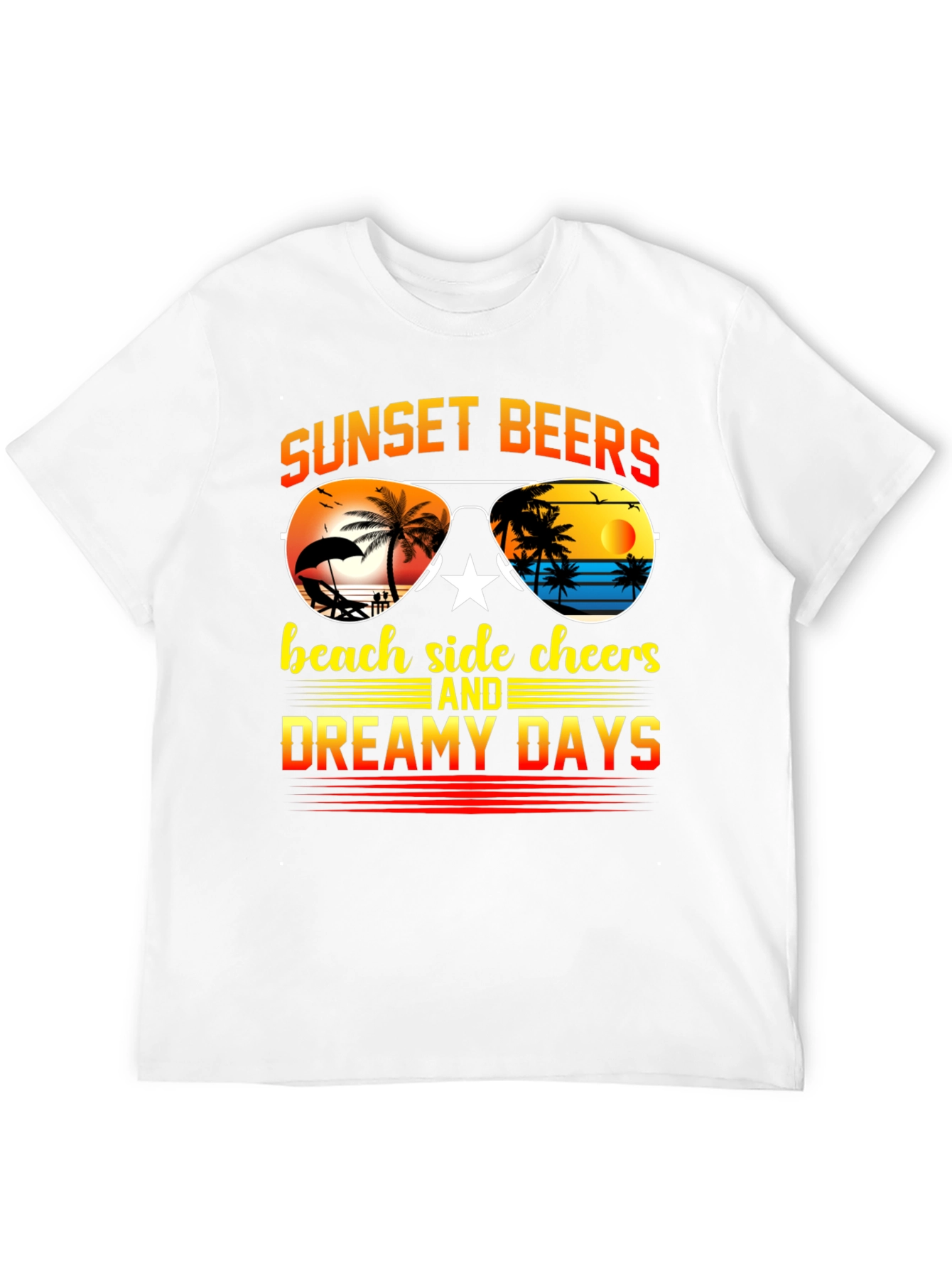 Sunset Beers Beach T-Shirt - Dreamy Days Tee