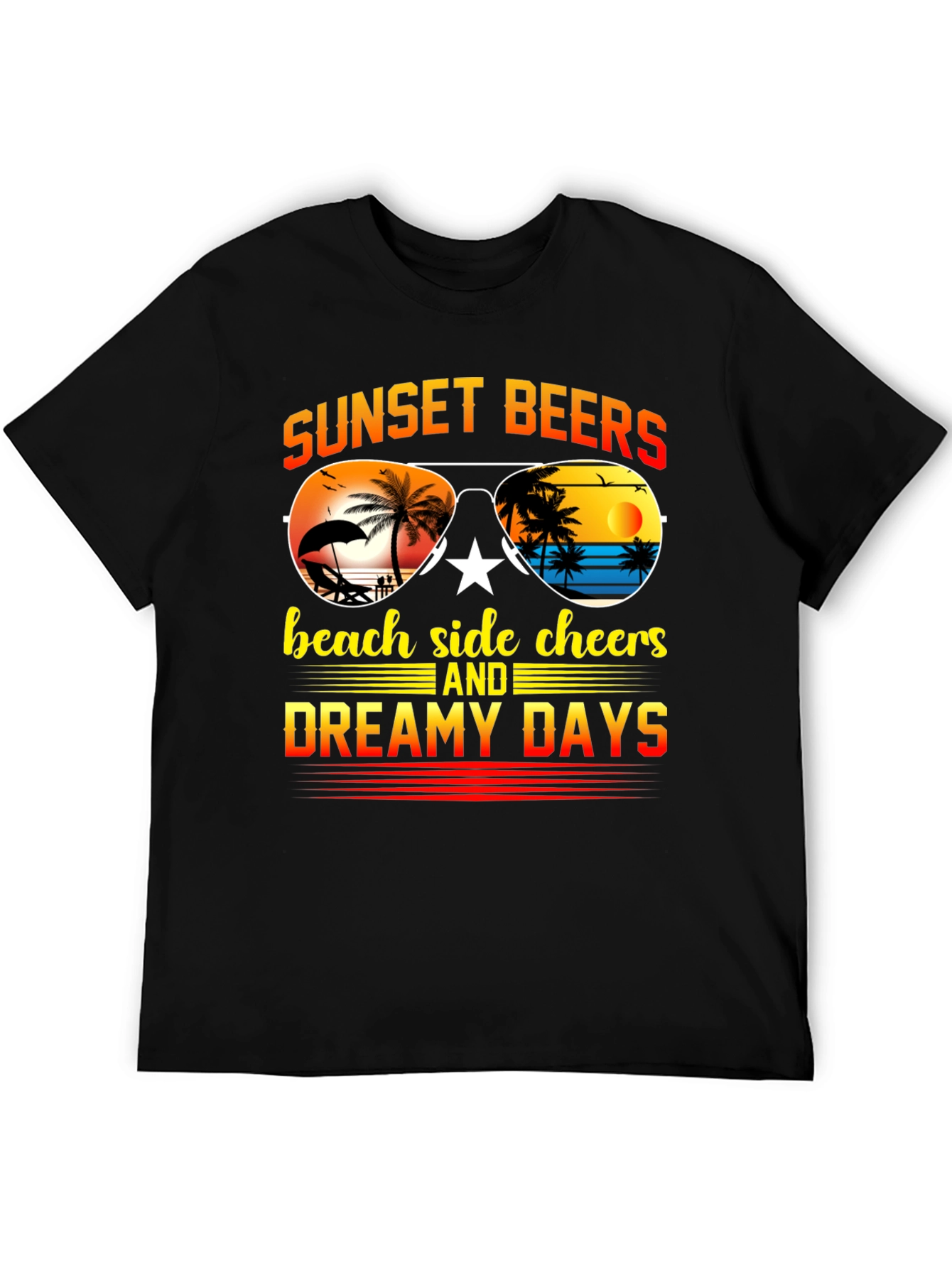 Sunset Beers Beach T-Shirt - Dreamy Days Tee