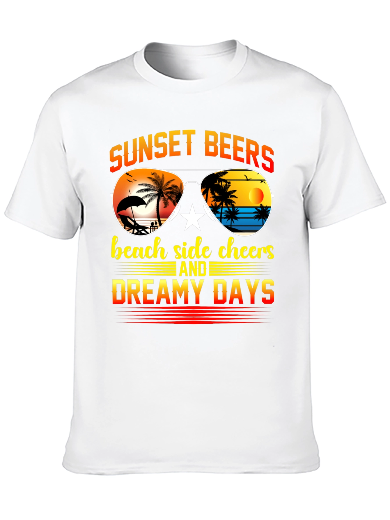 Sunset Beers Beach T-Shirt - Dreamy Days Tee