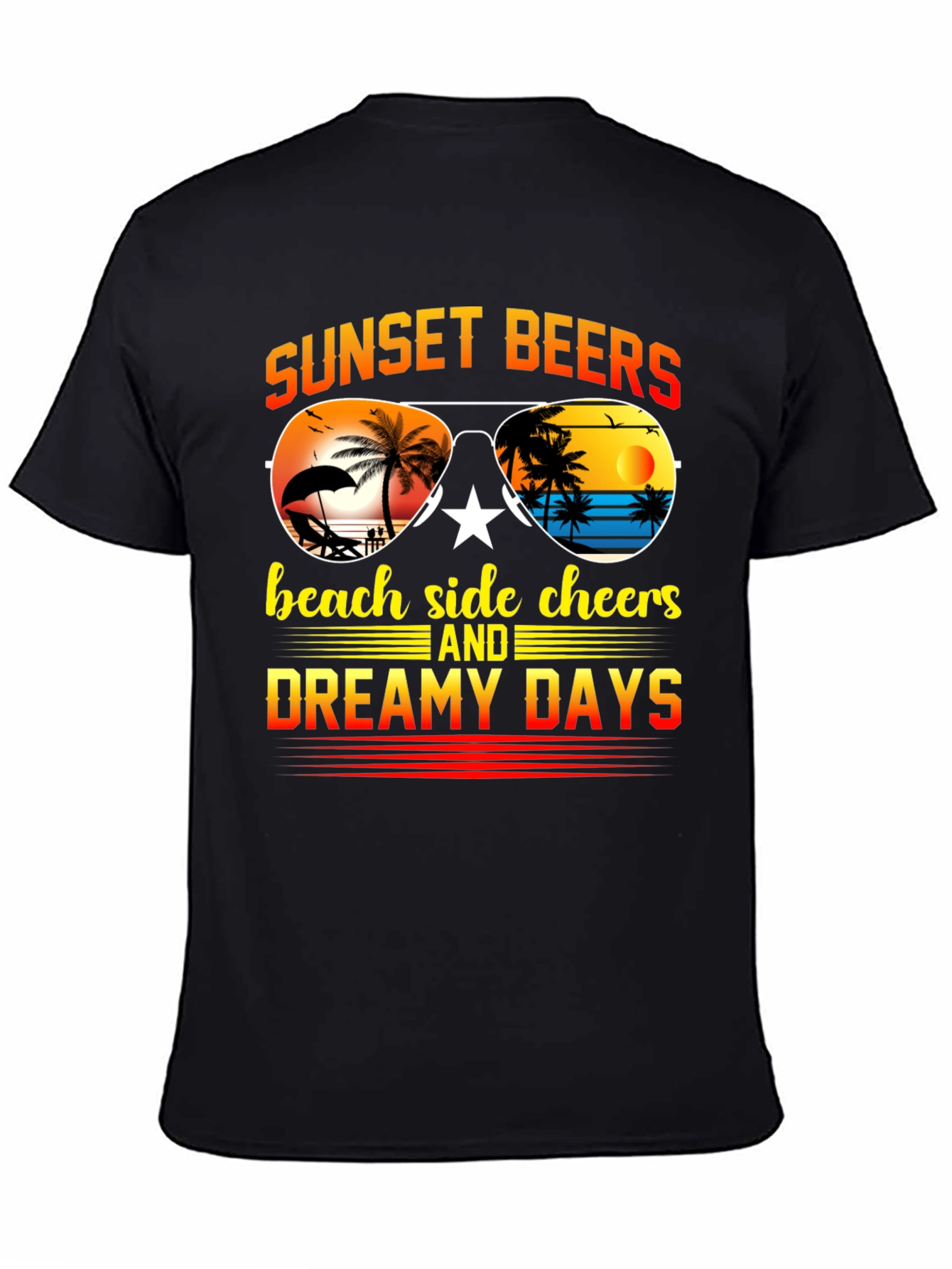 Sunset Beers Beach T-Shirt - Dreamy Days Tee