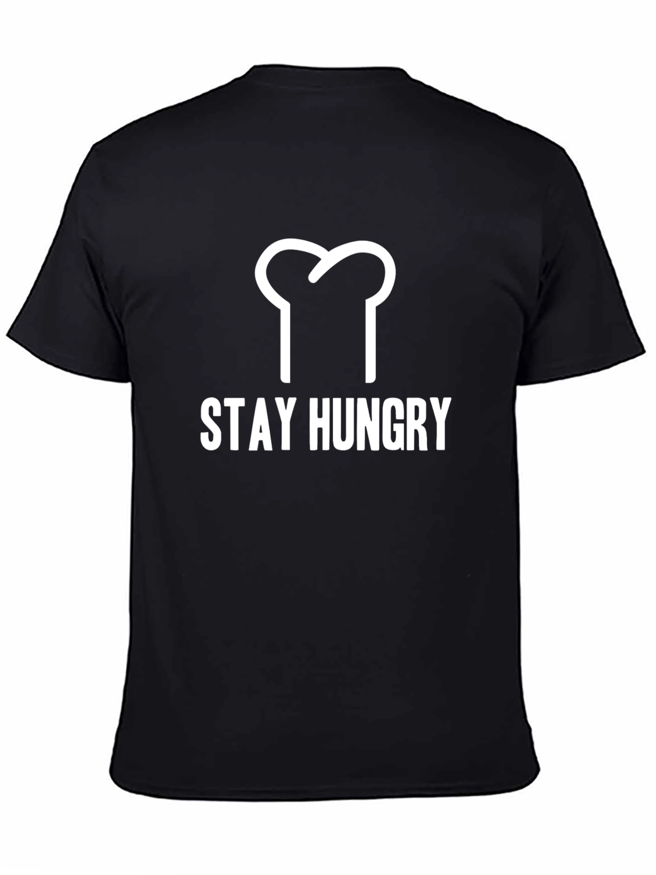 Stay Hungry Graphic T-Shirt - Black Crew Neck Tee