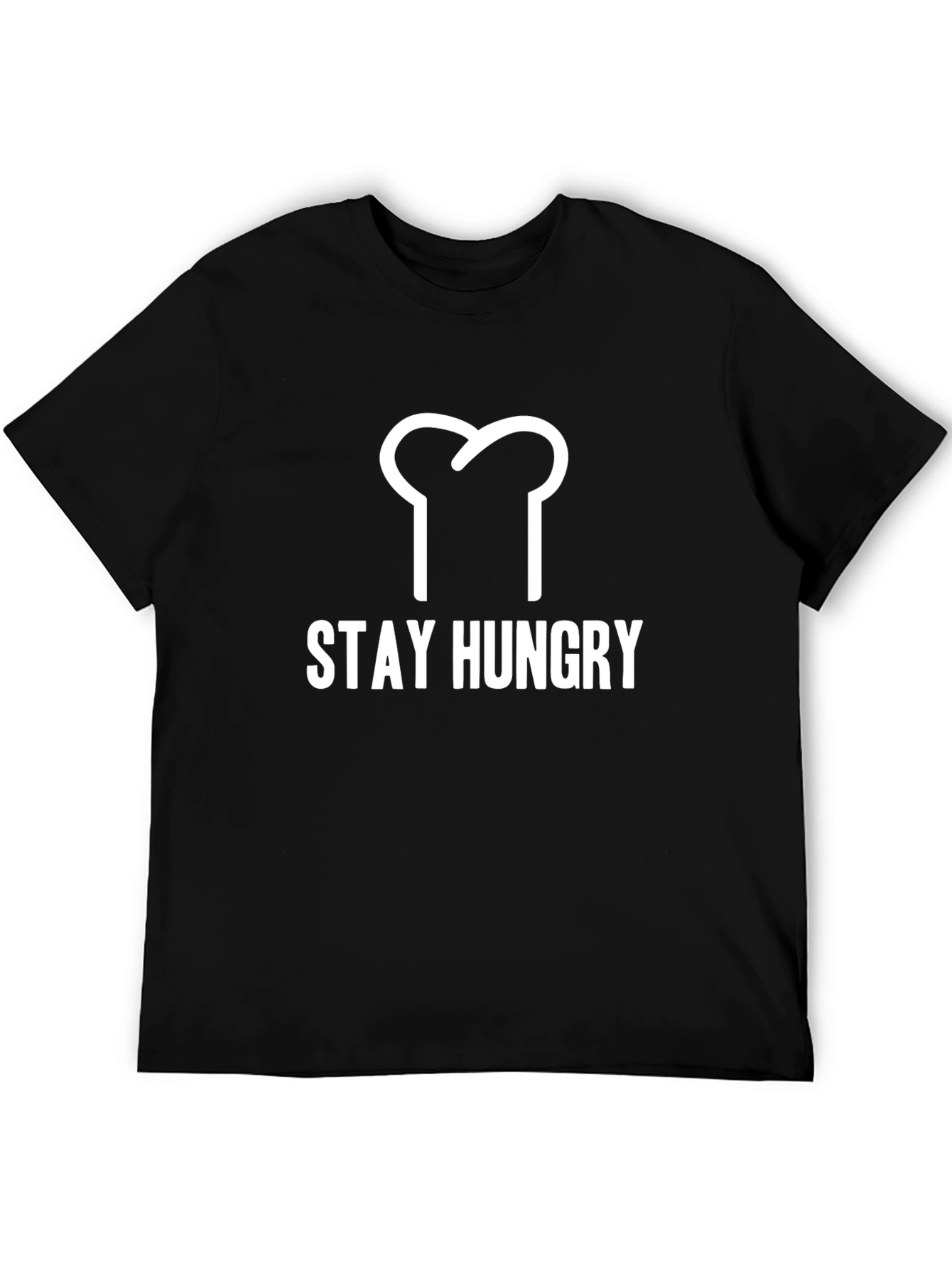 Stay Hungry Graphic T-Shirt - Black Crew Neck Tee