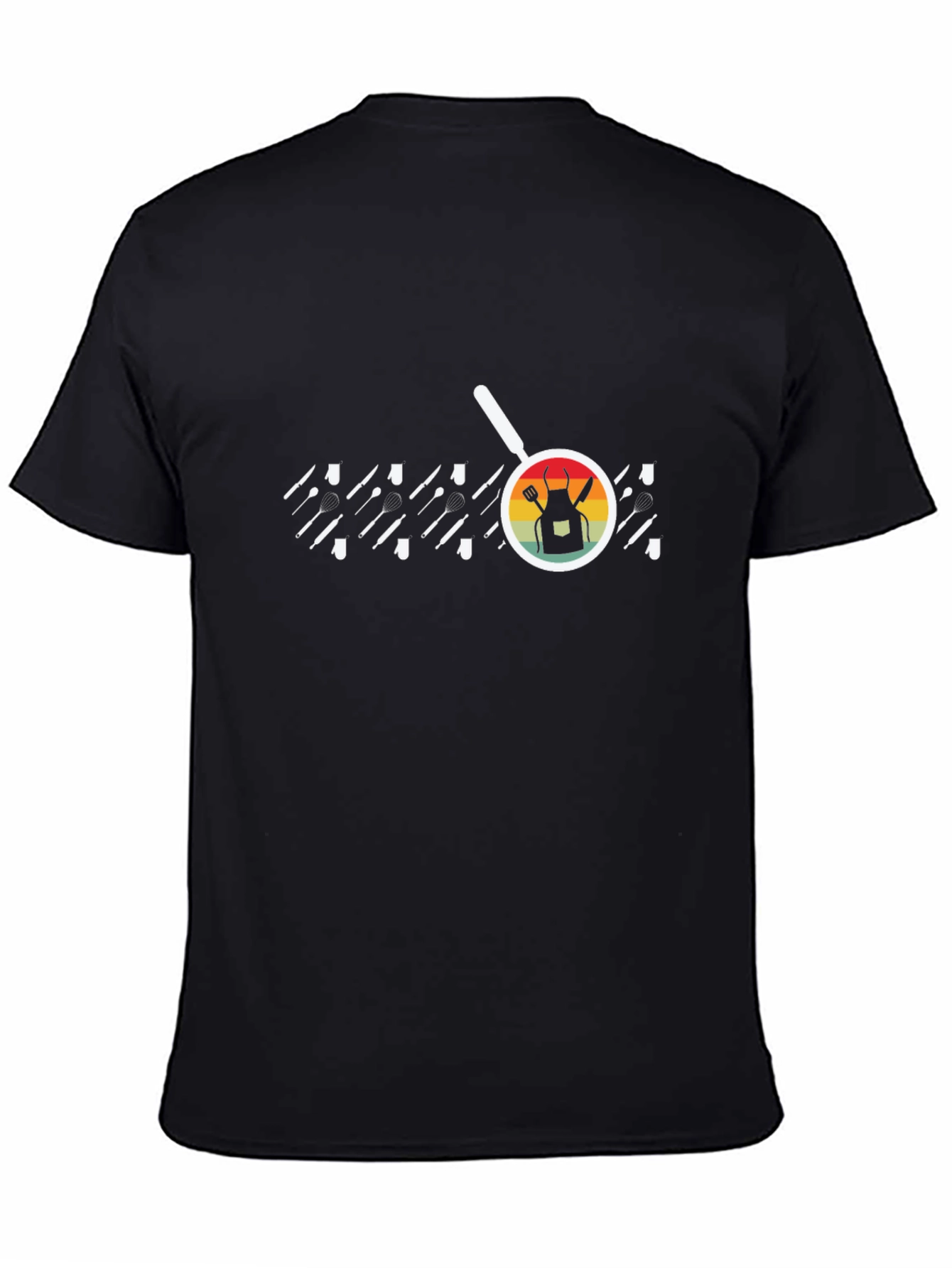 Chefs Apron Black T-Shirt - Cooking Enthusiast