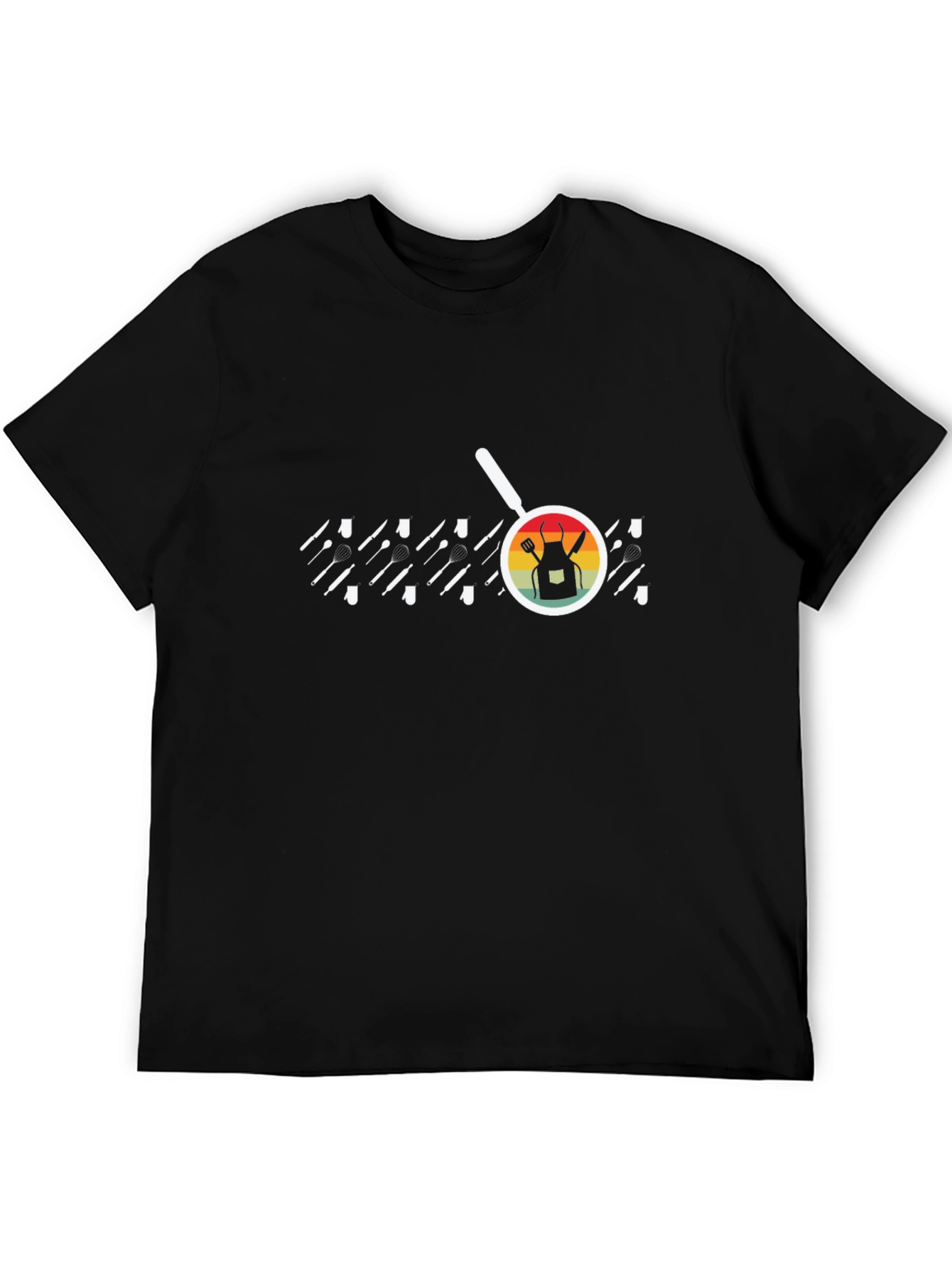 Chefs Apron Black T-Shirt - Cooking Enthusiast