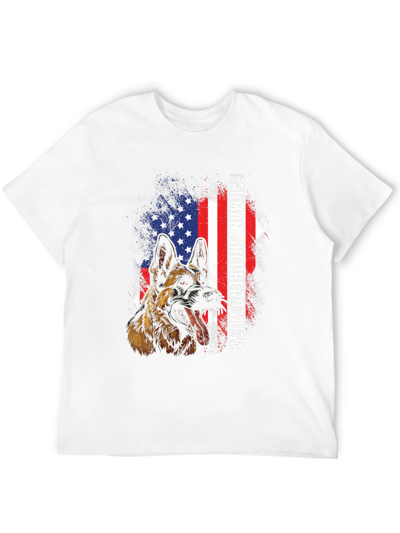 German Shepherd USA Flag T-Shirt