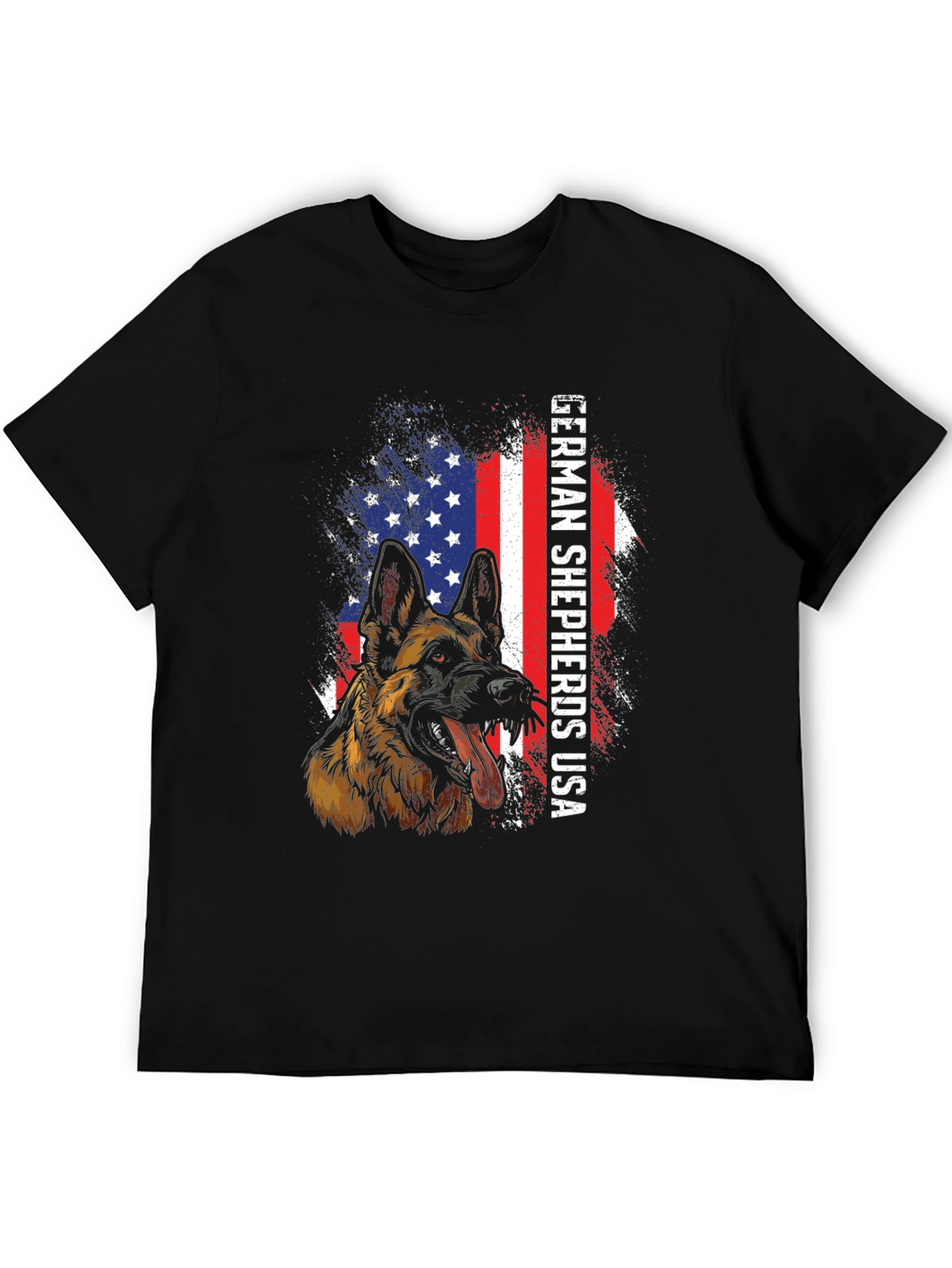 German Shepherd USA Flag T-Shirt
