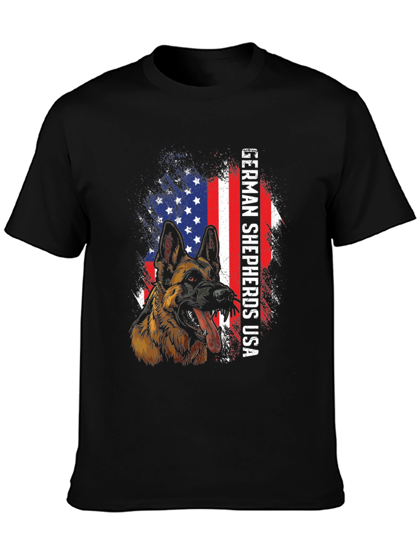 German Shepherd USA Flag T-Shirt