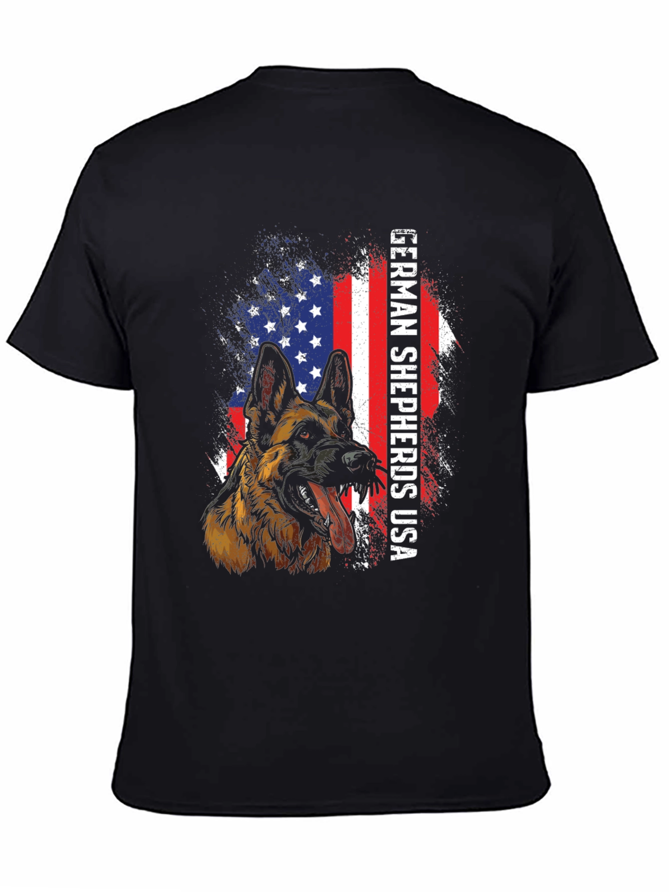 German Shepherd USA Flag T-Shirt