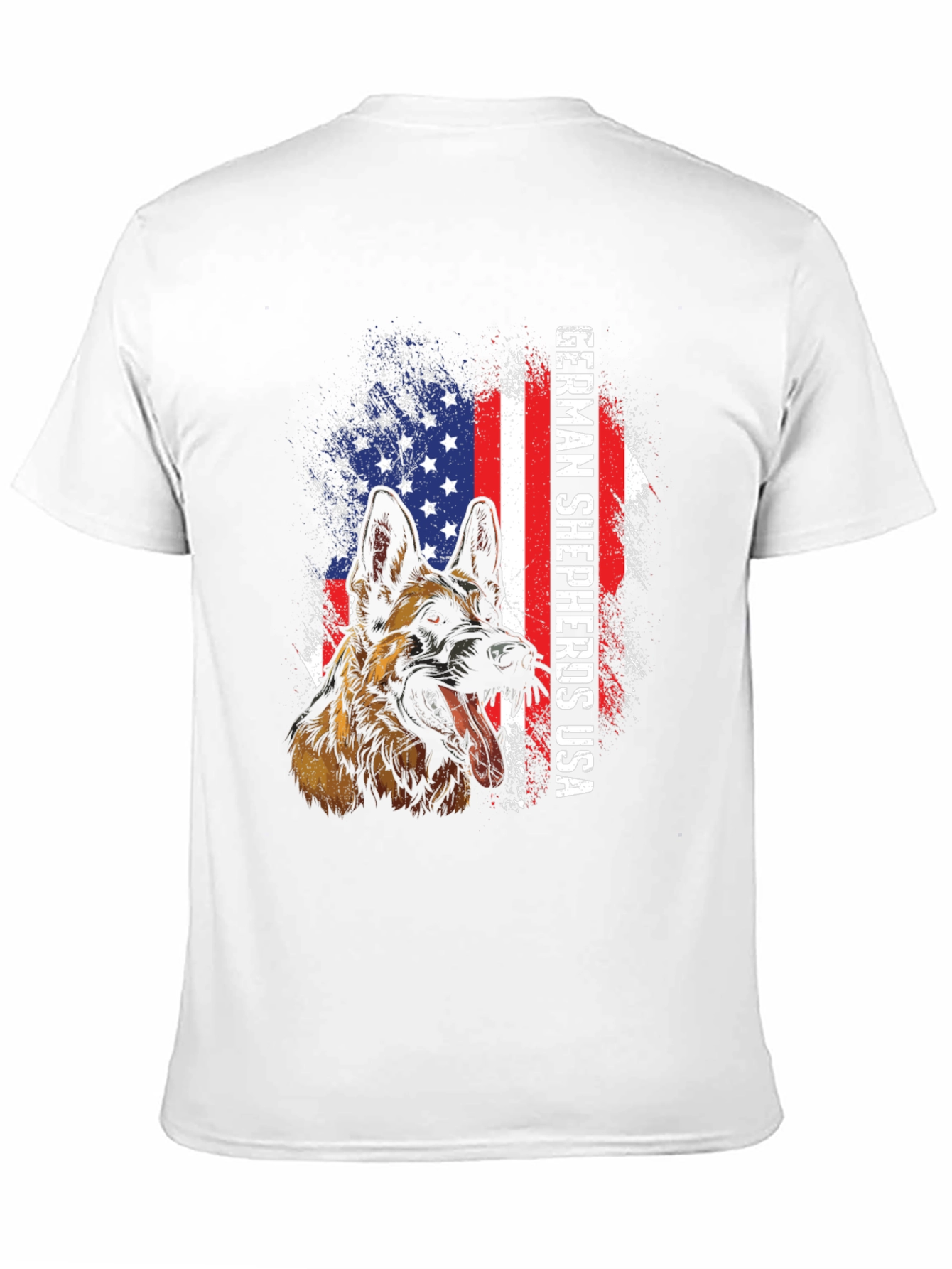 German Shepherd USA Flag T-Shirt