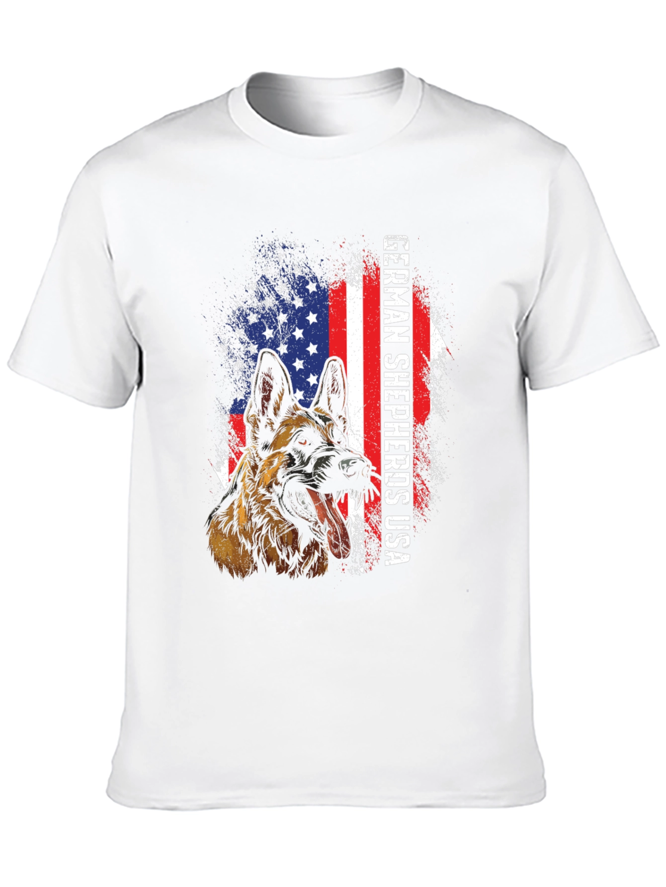 German Shepherd USA Flag T-Shirt