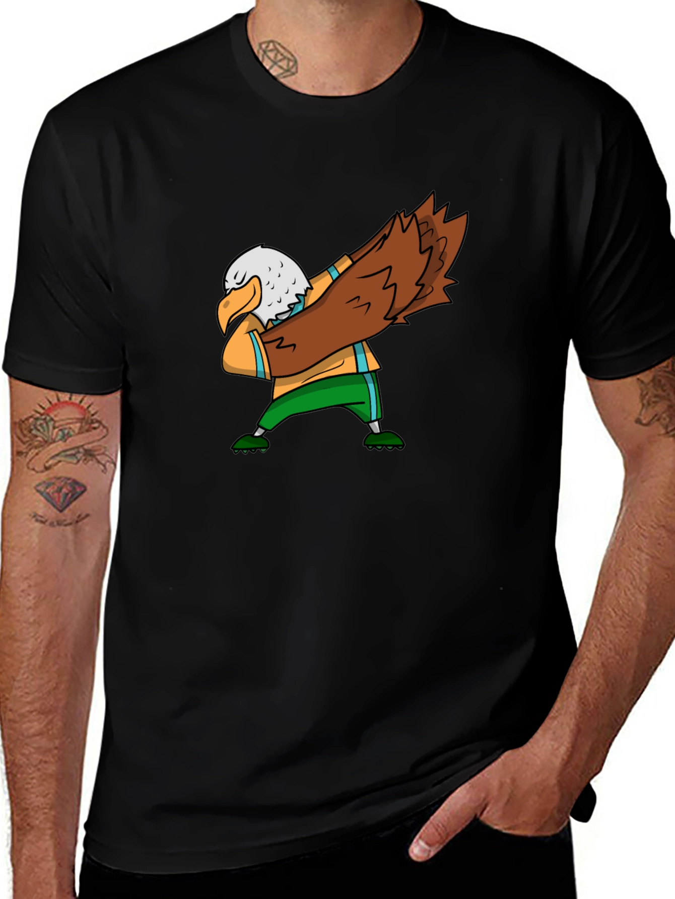 Dabbing Eagle Graphic Tee - Black T-Shirt