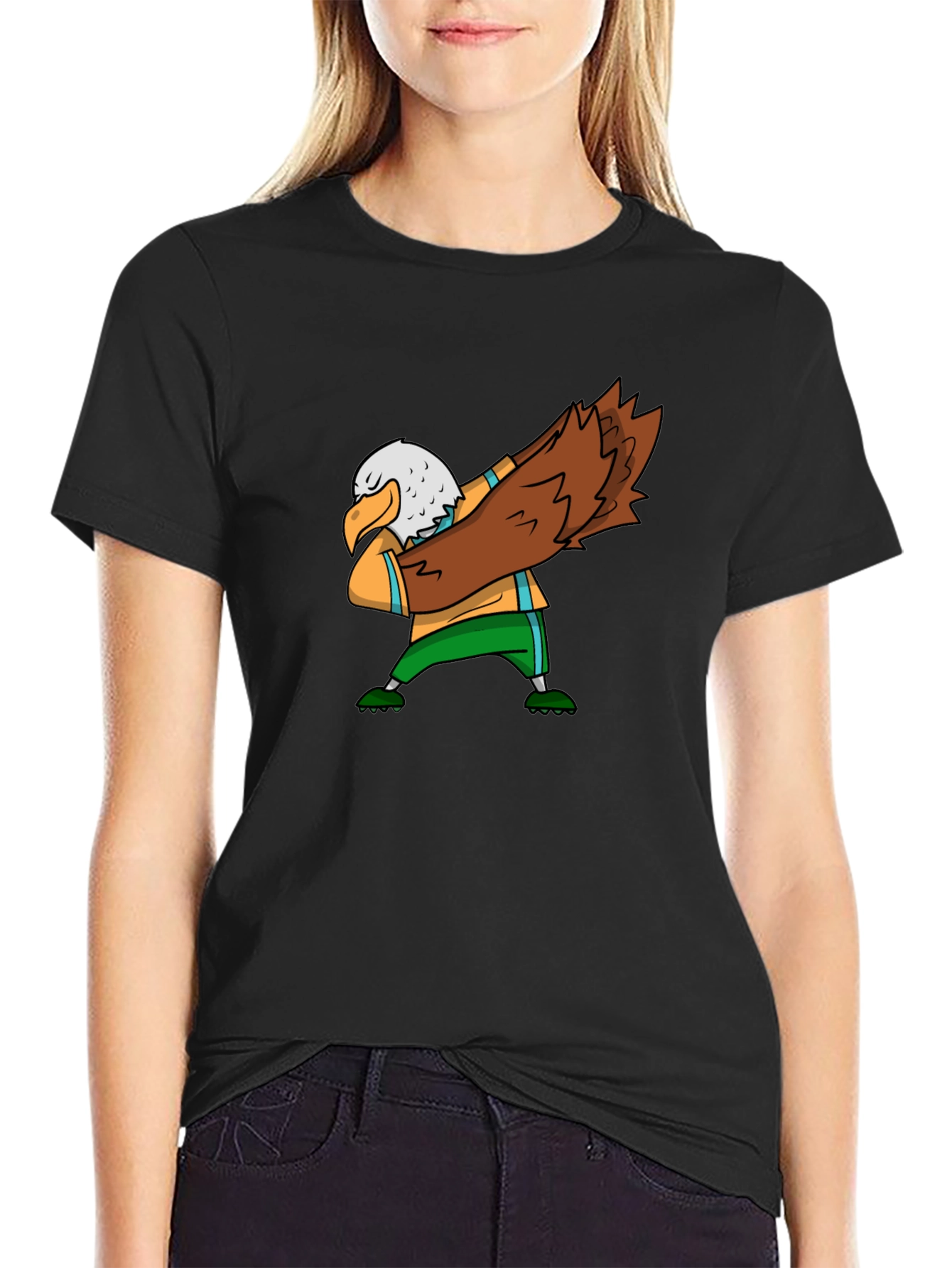 Dabbing Eagle Graphic Tee - Black T-Shirt