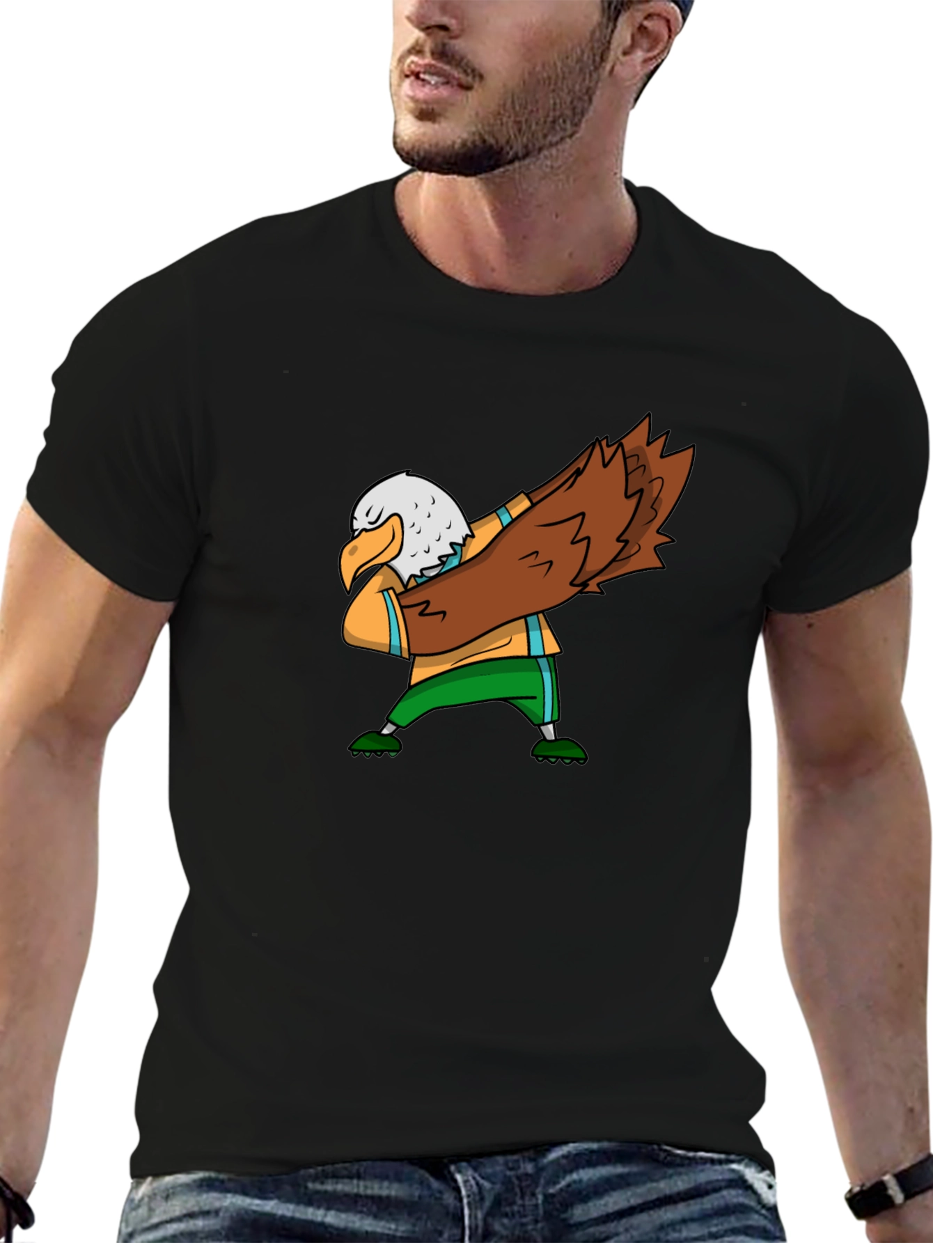 Dabbing Eagle Graphic Tee - Black T-Shirt