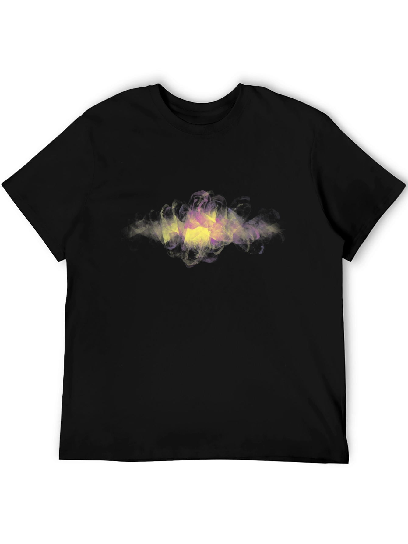 Abstract Smoke Print Black T-Shirt