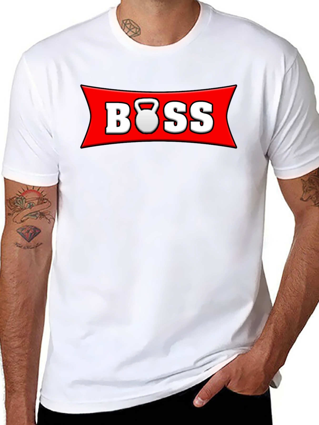 Black BOSS Kettlebell T-Shirt - Gym Workout Motivation