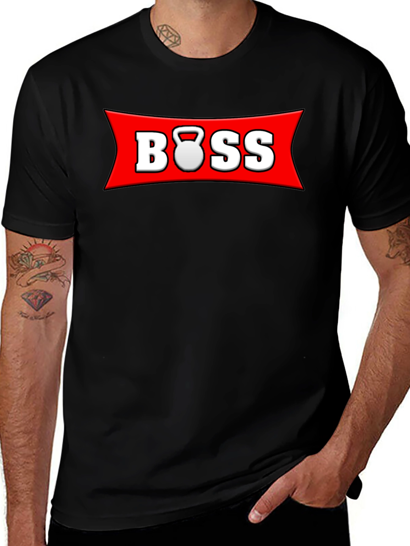 Black BOSS Kettlebell T-Shirt - Gym Workout Motivation