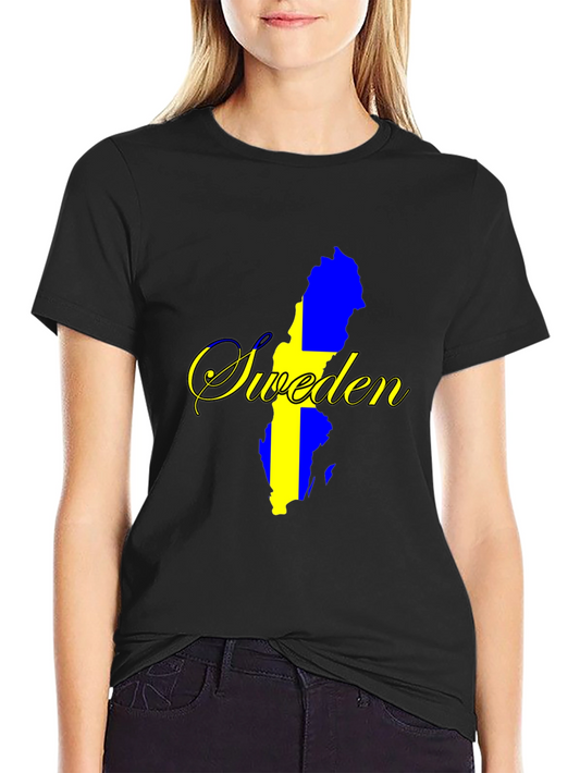 Sweden Map T-Shirt - National Pride Black Tee