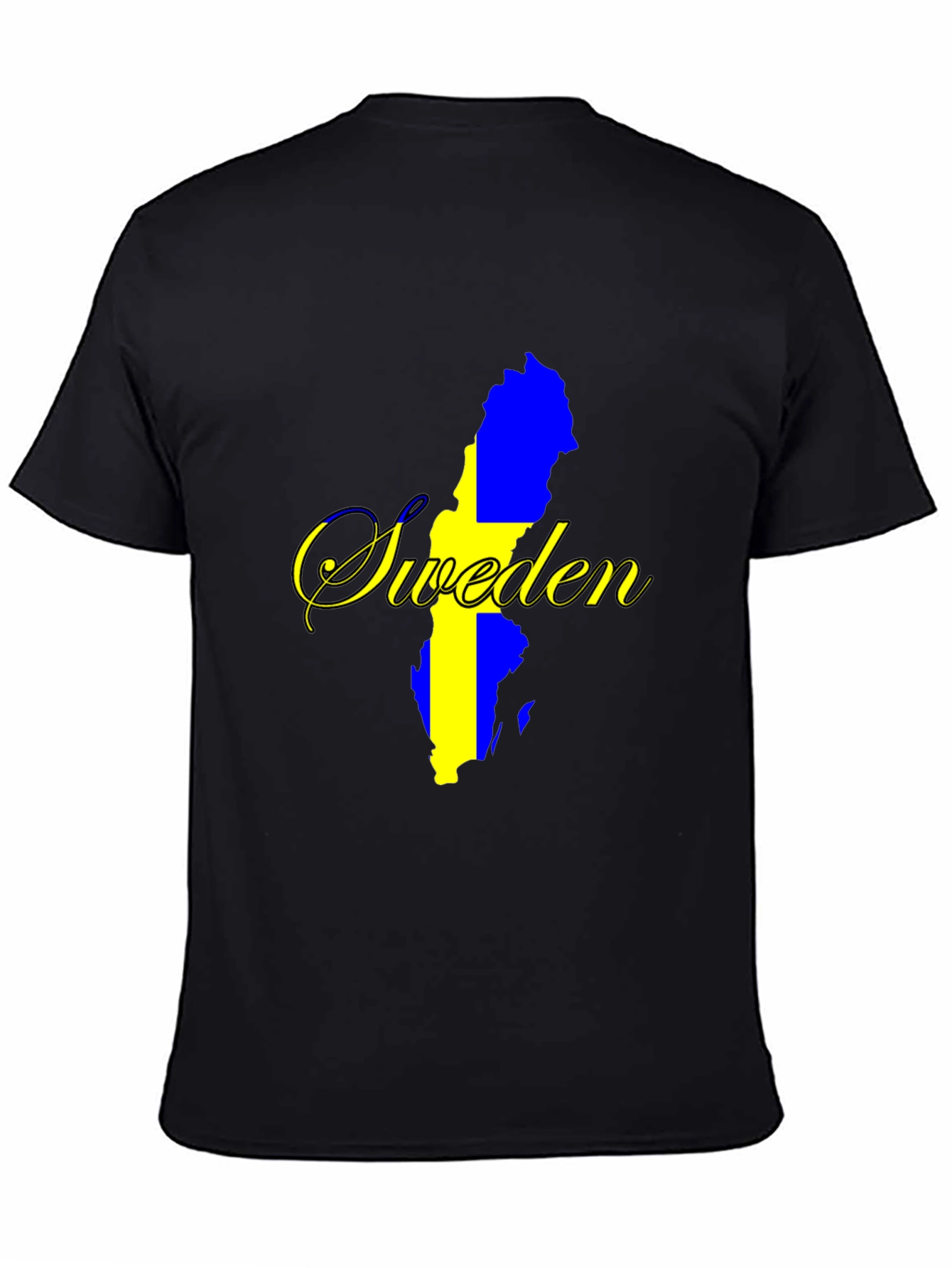 Sweden Map T-Shirt - National Pride Black Tee