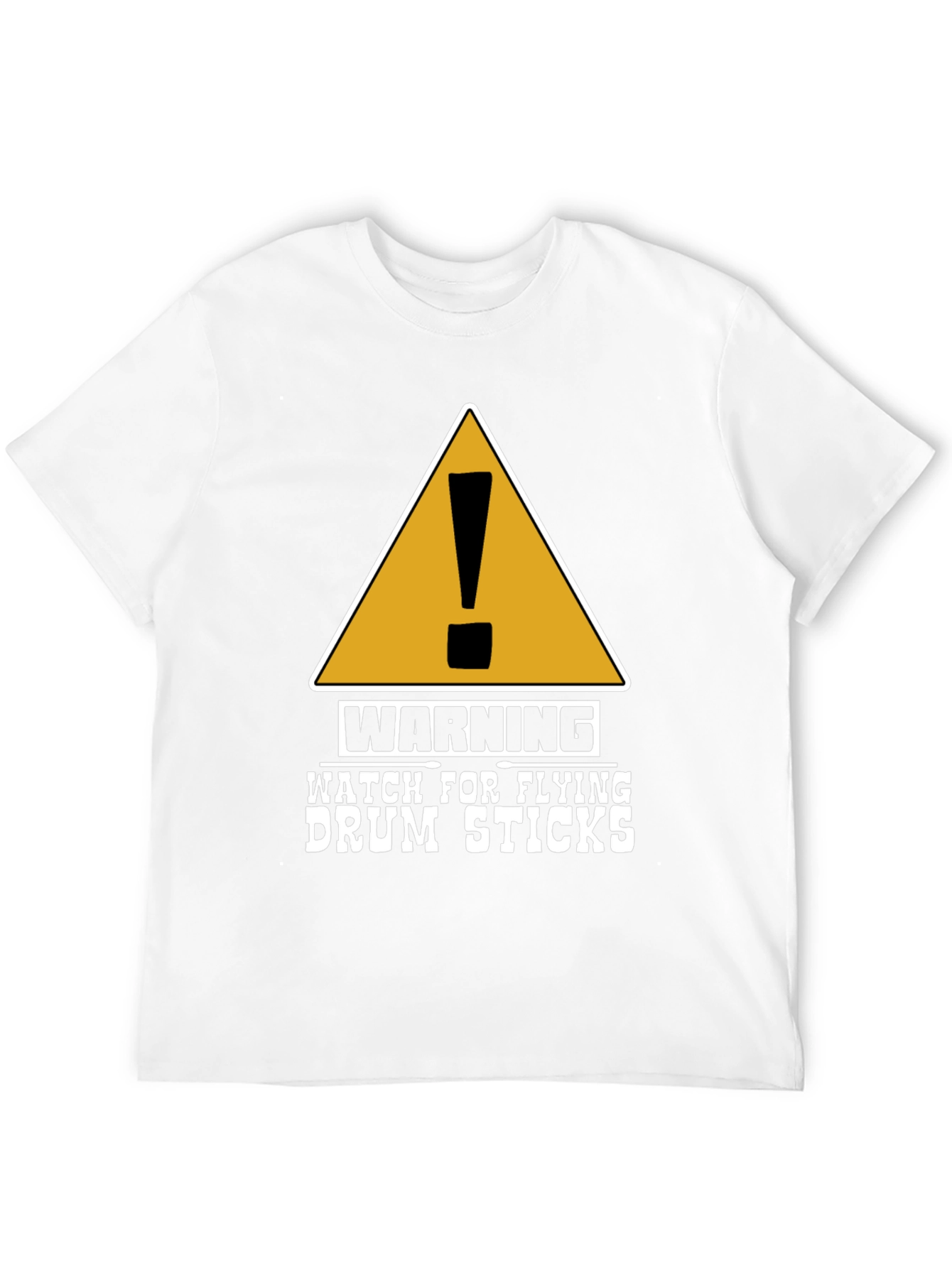Warning Flying Drum Sticks Graphic Tee