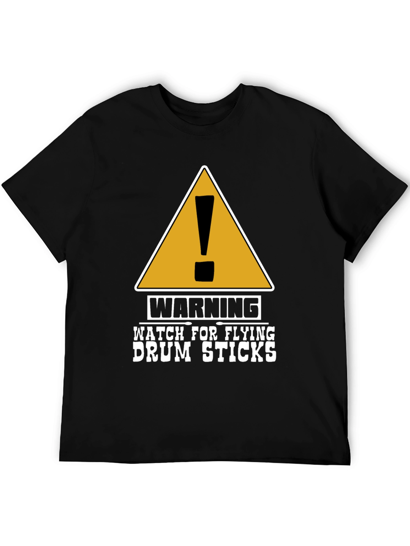 Warning Flying Drum Sticks Graphic Tee