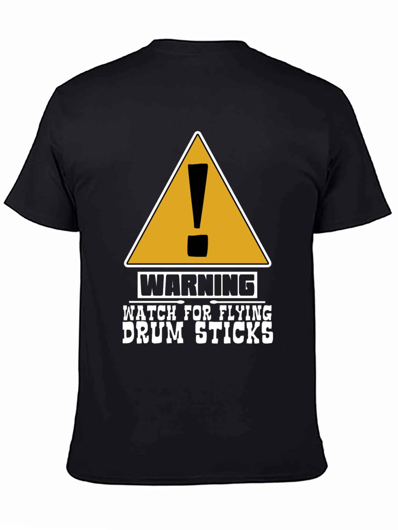 Warning Flying Drum Sticks Graphic Tee