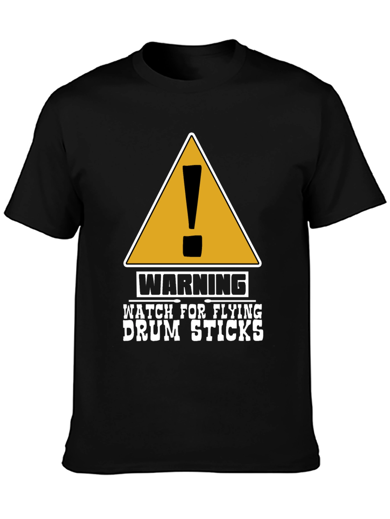 Warning Flying Drum Sticks Graphic Tee