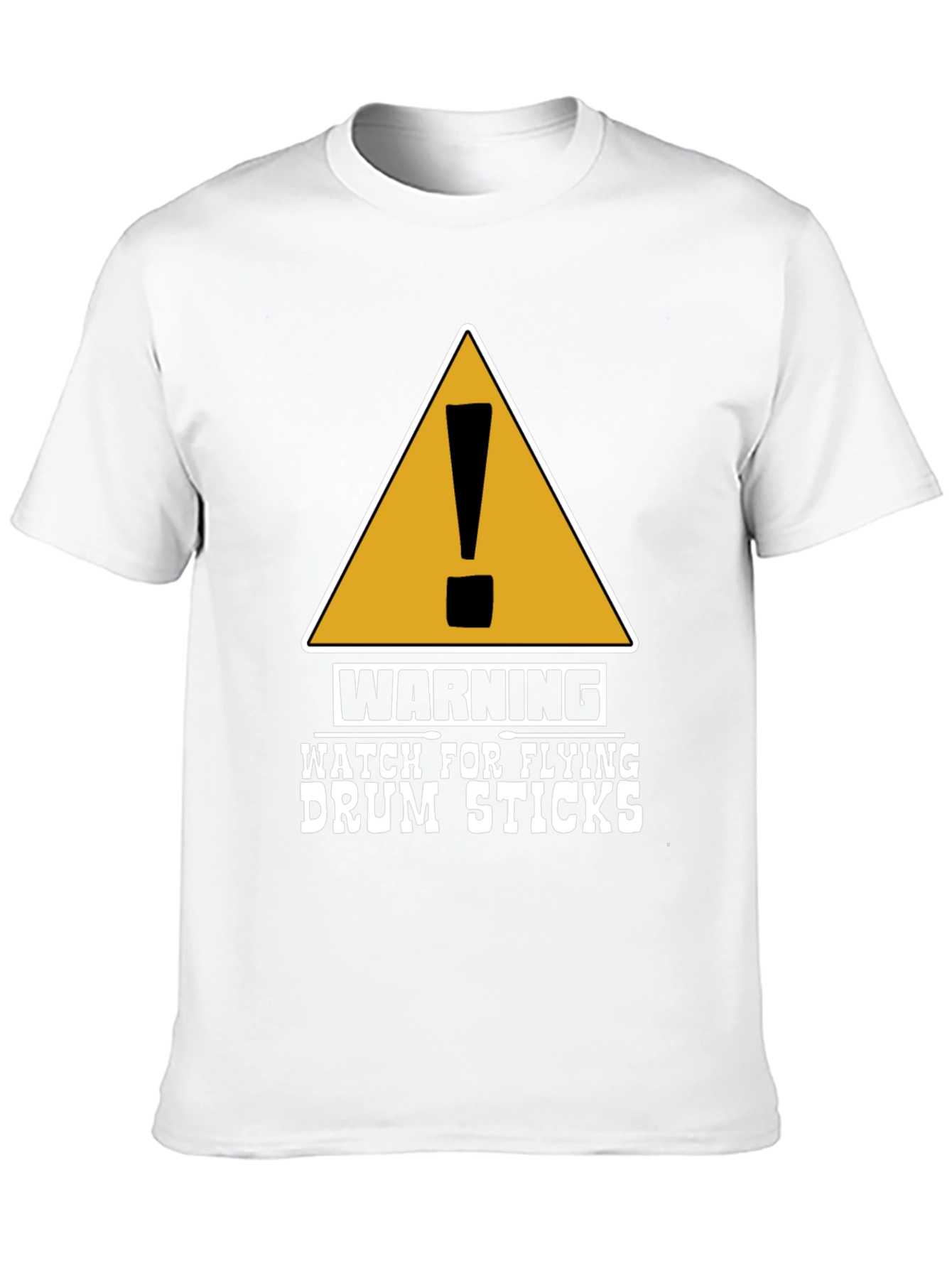Warning Flying Drum Sticks Graphic Tee