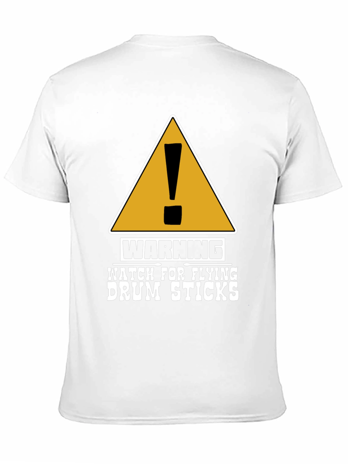 Warning Flying Drum Sticks Graphic Tee