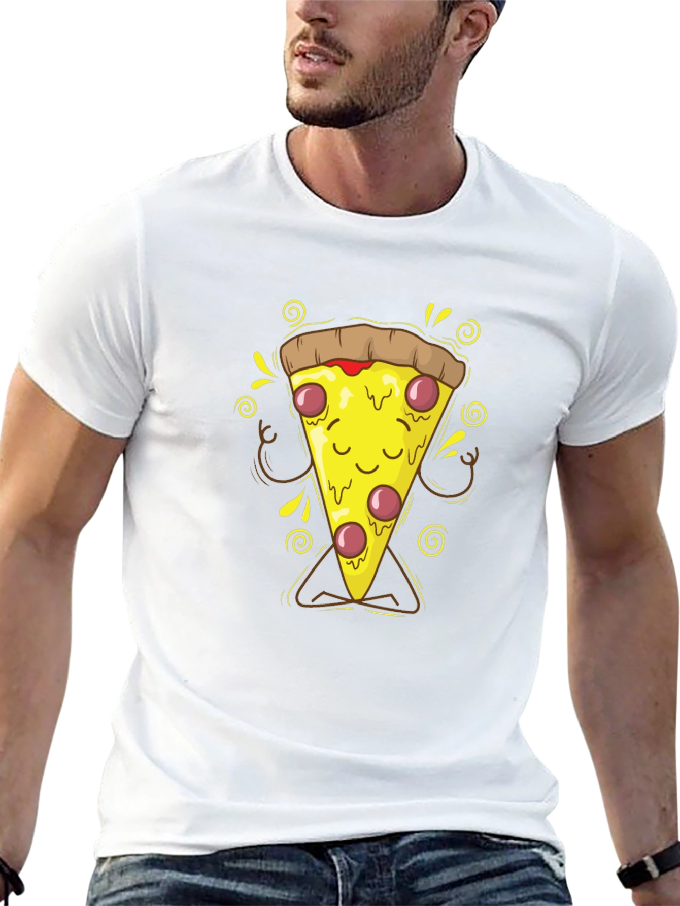 Meditating Pizza Slice Graphic T-Shirt