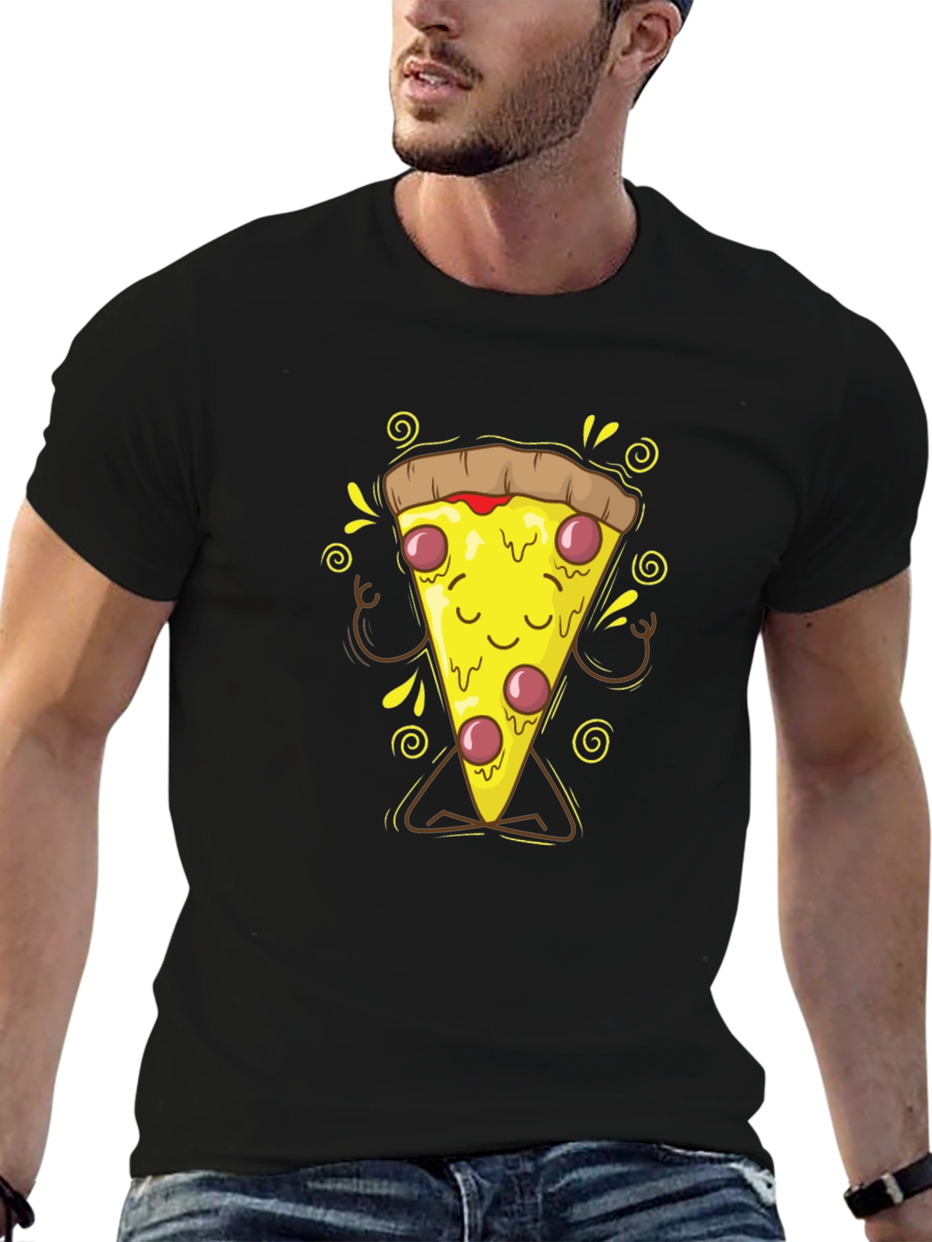 Meditating Pizza Slice Graphic T-Shirt