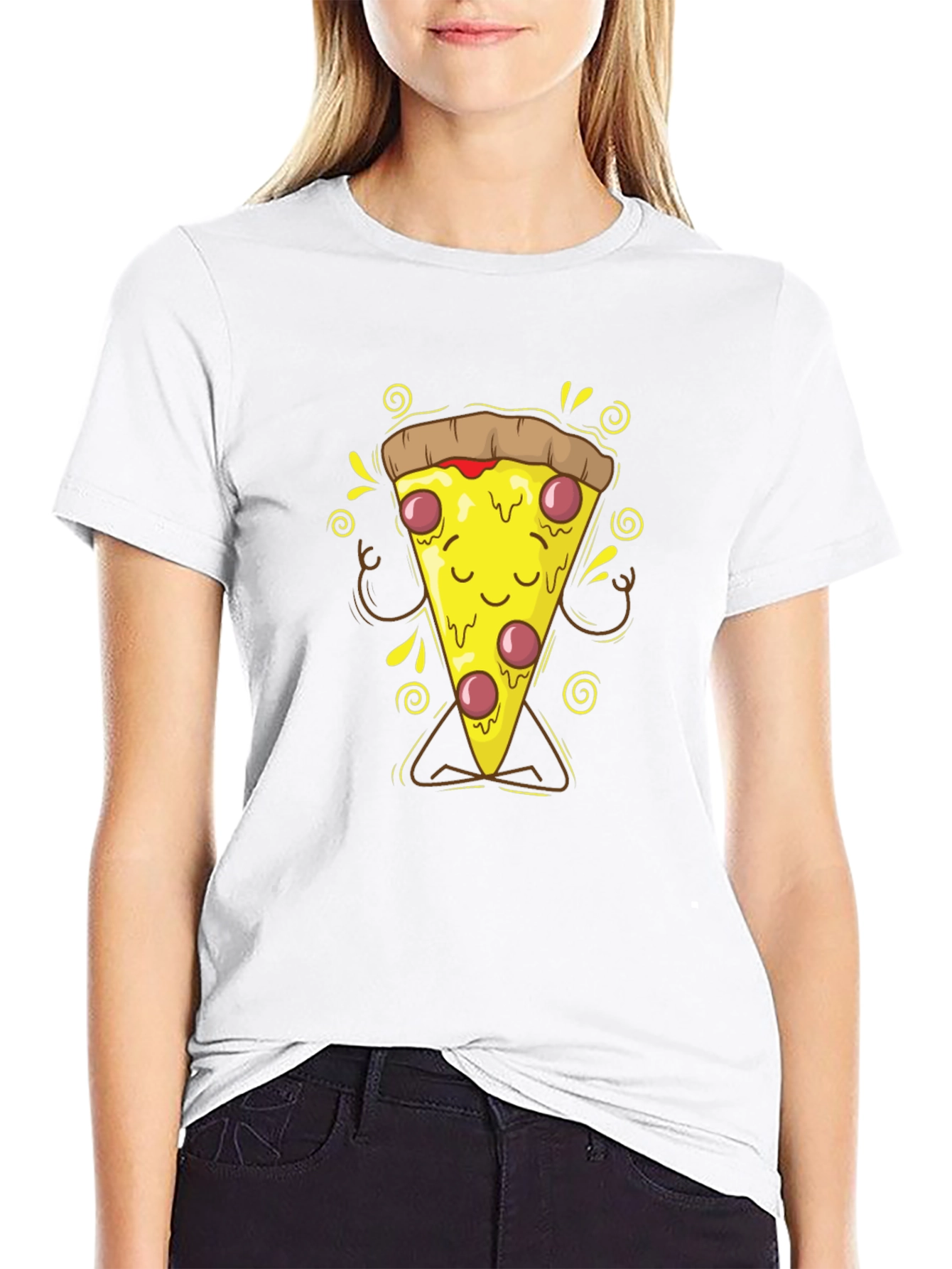 Meditating Pizza Slice Graphic T-Shirt