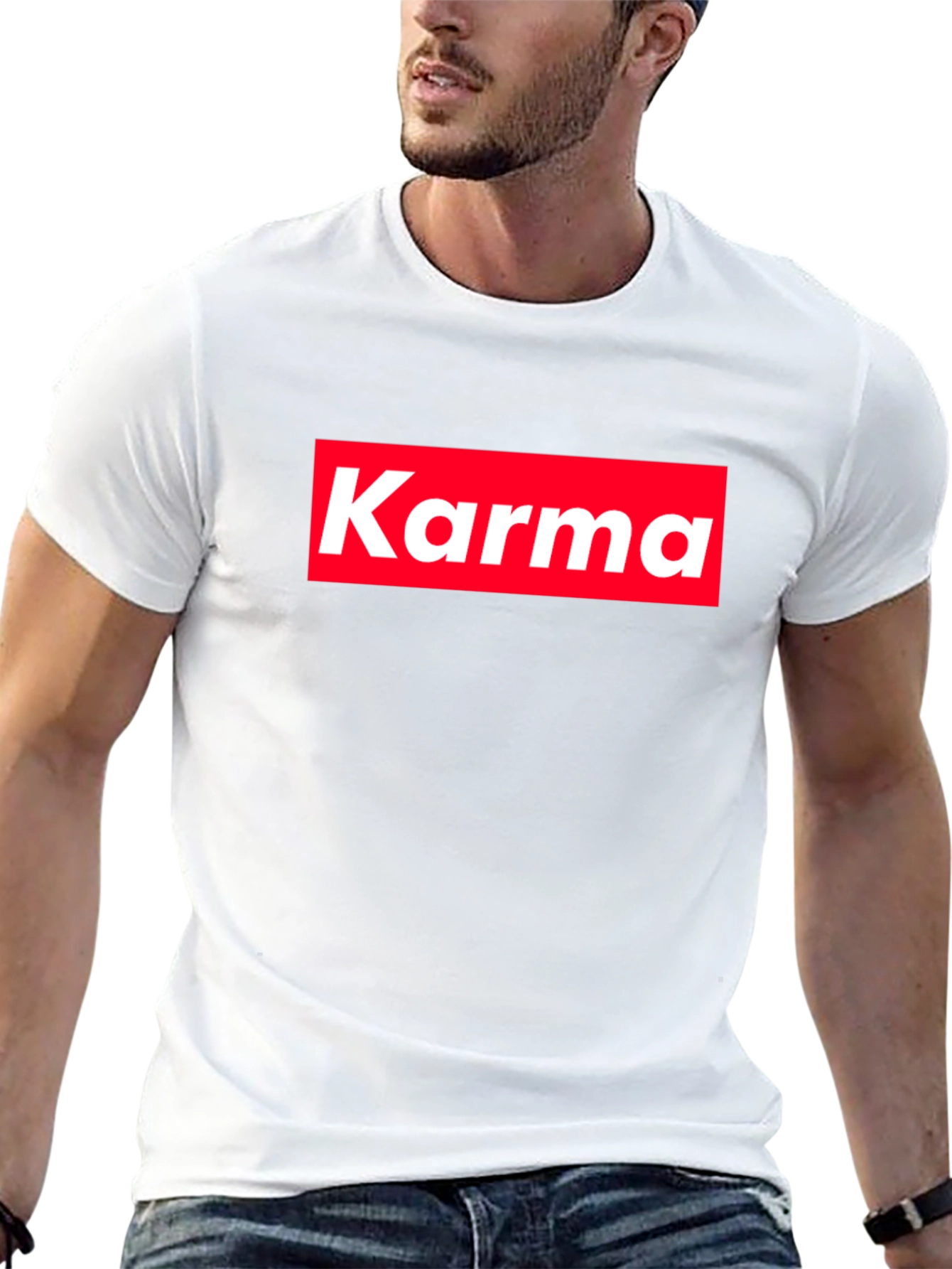 Karma Tee - Red Box Logo - Trendy Style