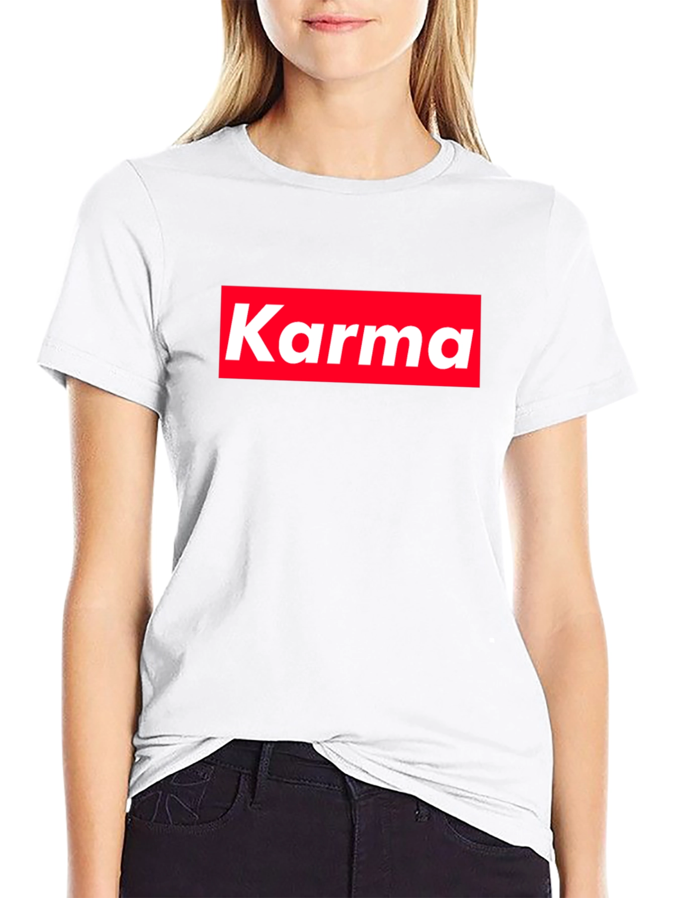 Karma Tee - Red Box Logo - Trendy Style