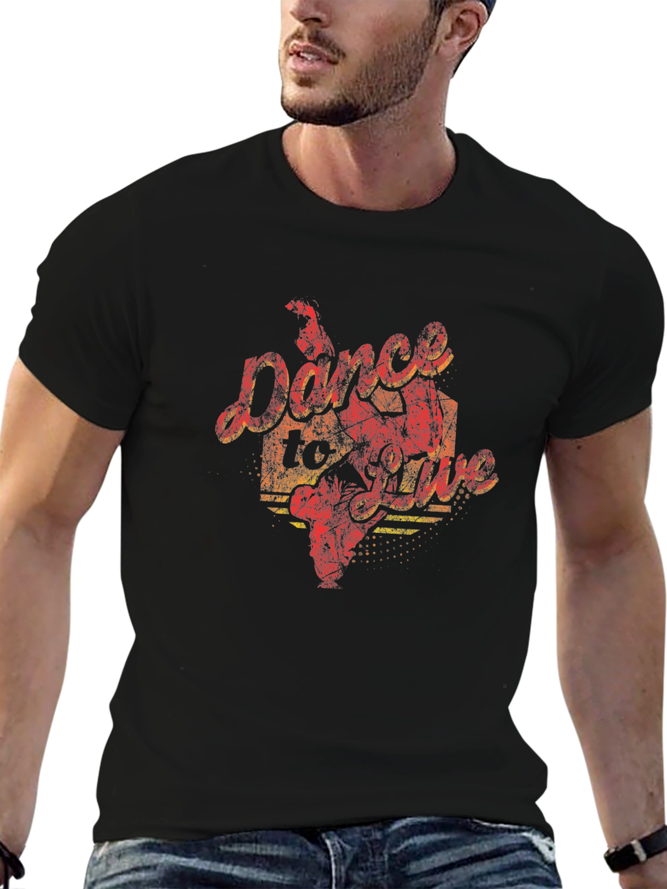 Dance To Live Graphic Black T-Shirt