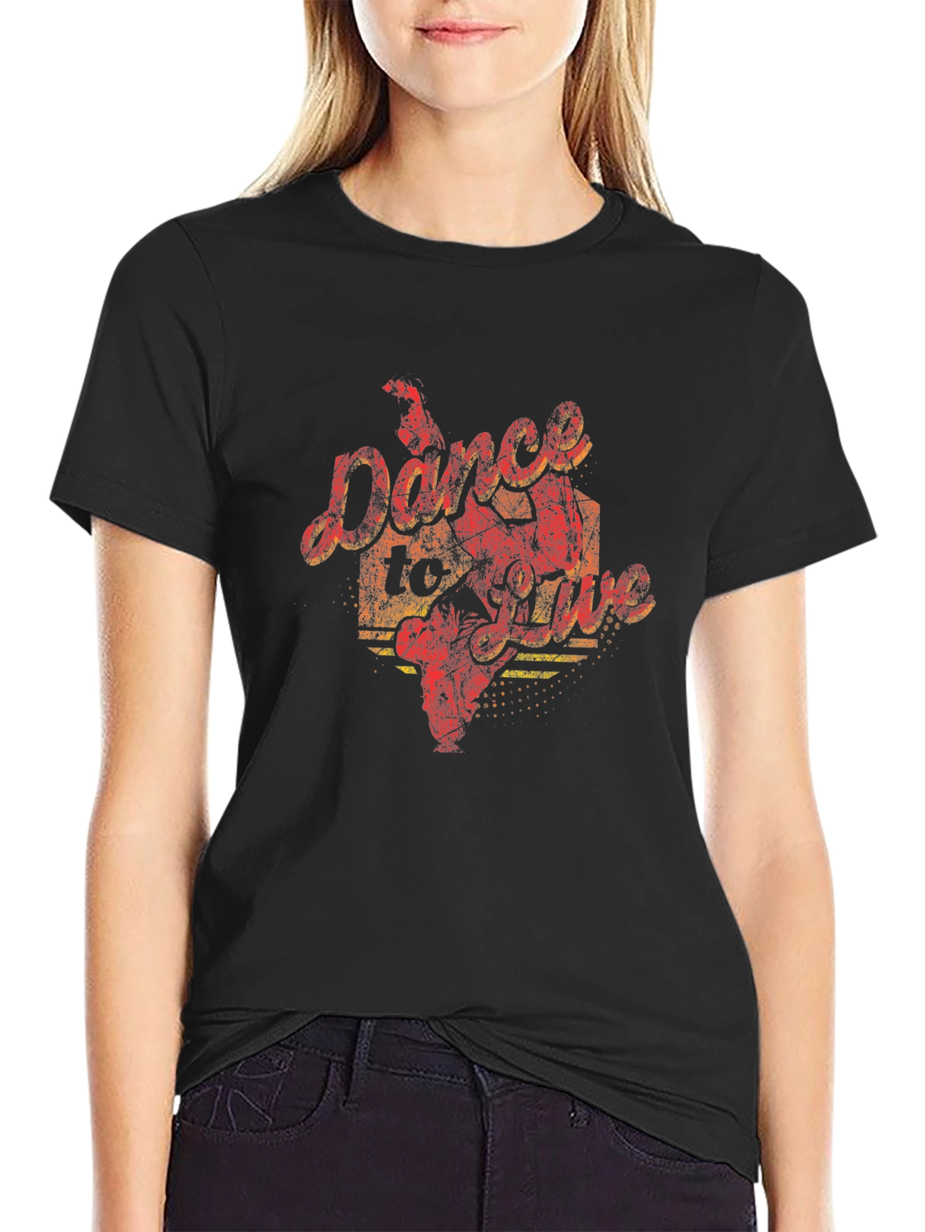 Dance To Live Graphic Black T-Shirt