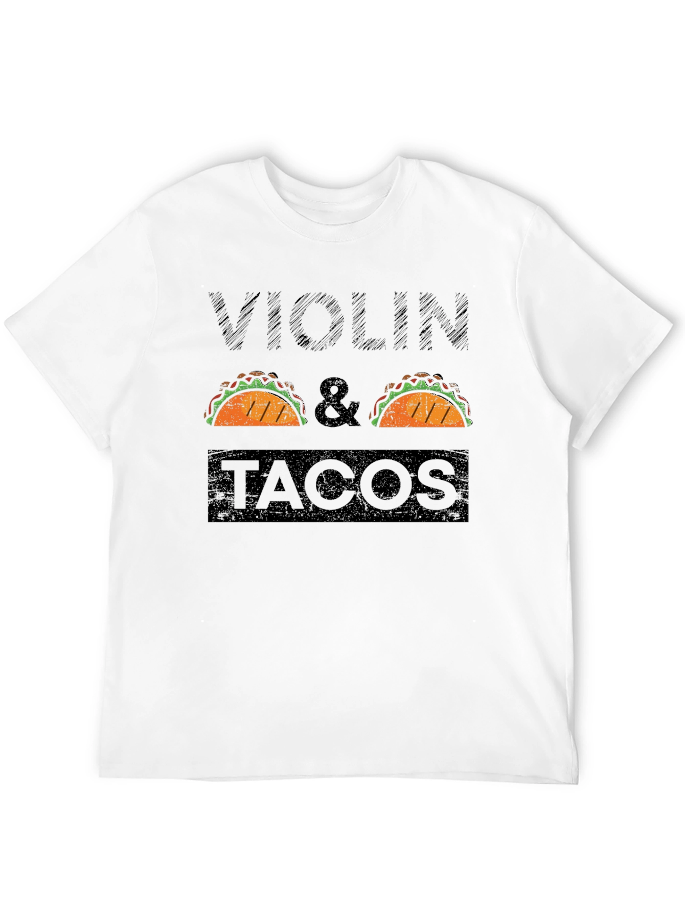 Violin & Tacos Black Graphic T-Shirt
