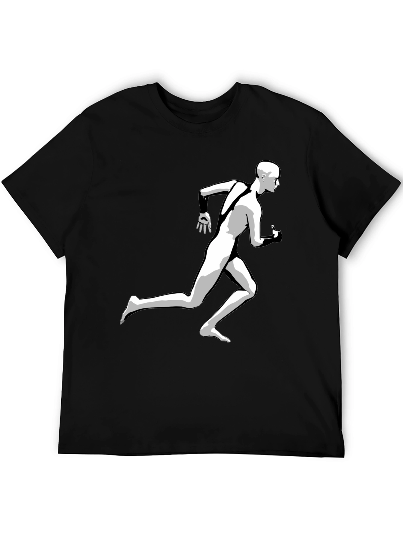 Running Man Graphic Tee - Cool Black T-Shirt