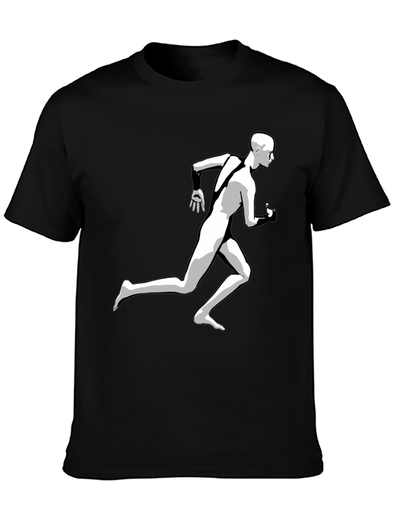 Running Man Graphic Tee - Cool Black T-Shirt
