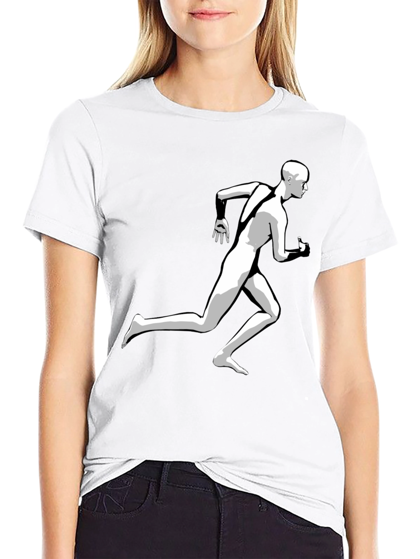Running Man Graphic Tee - Cool Black T-Shirt