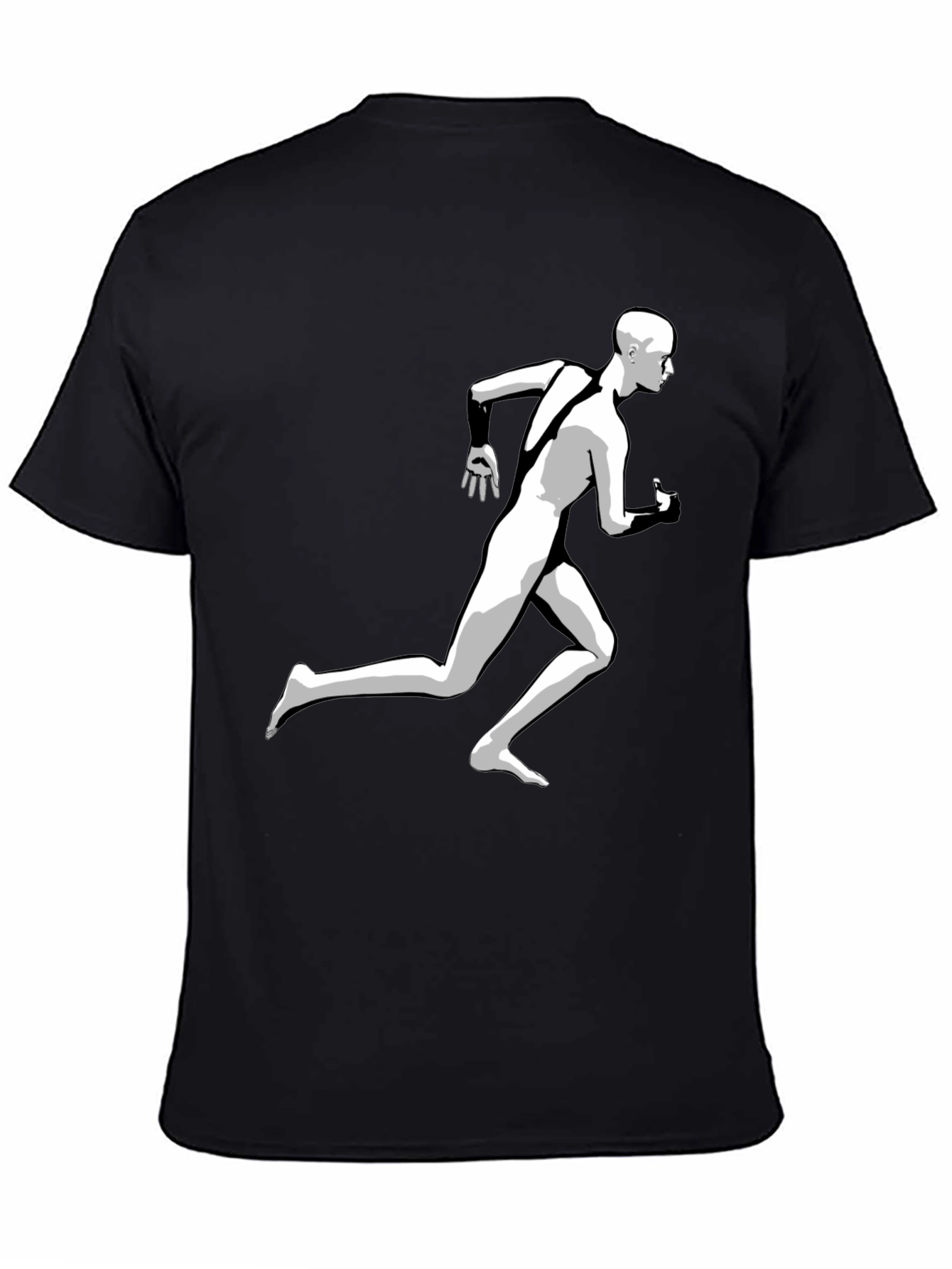 Running Man Graphic Tee - Cool Black T-Shirt