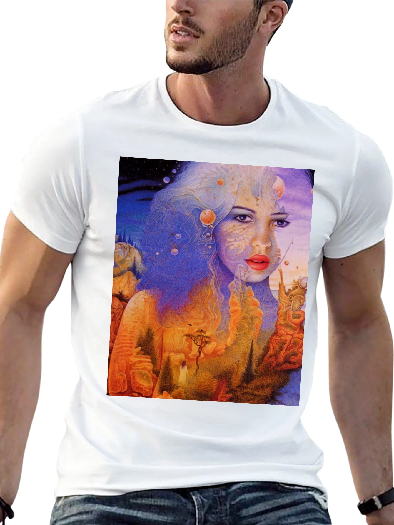 Surreal Dreamscape Graphic Tee - Unique Art Shirt