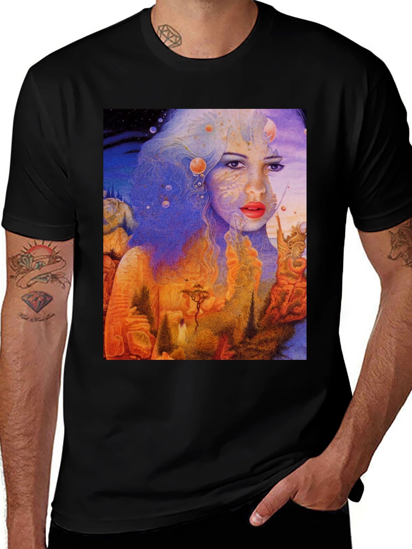 Surreal Dreamscape Graphic Tee - Unique Art Shirt